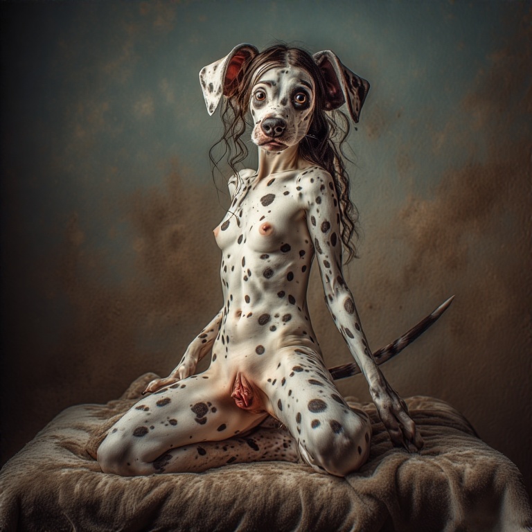 ai_generated breasts dalmatian dog_ears dog_tail pussy tagme