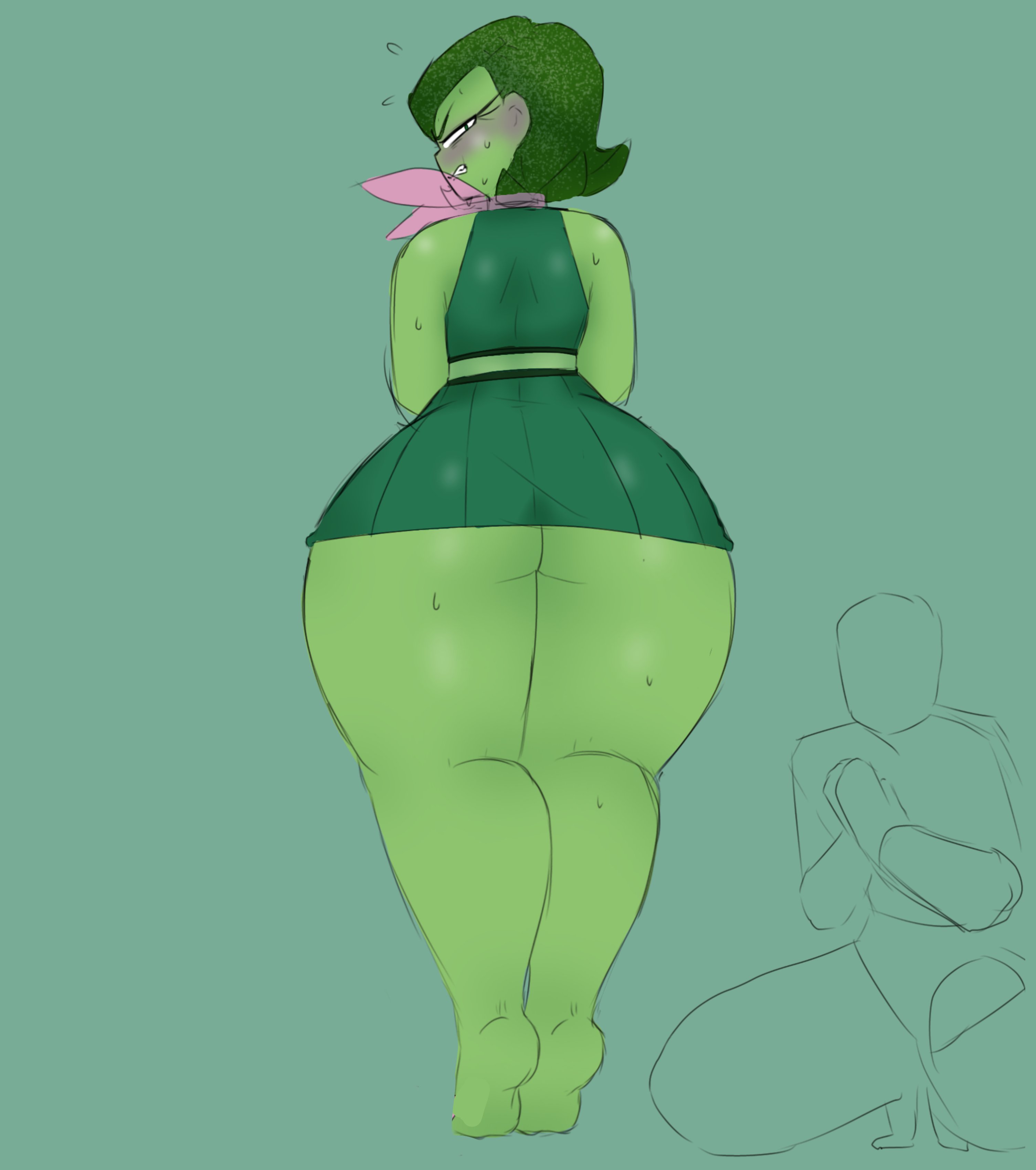 1girls, ass, back view, disgust (inside out), female, female focus, female only, inside out, kreme cat, tagme, thick thighs
