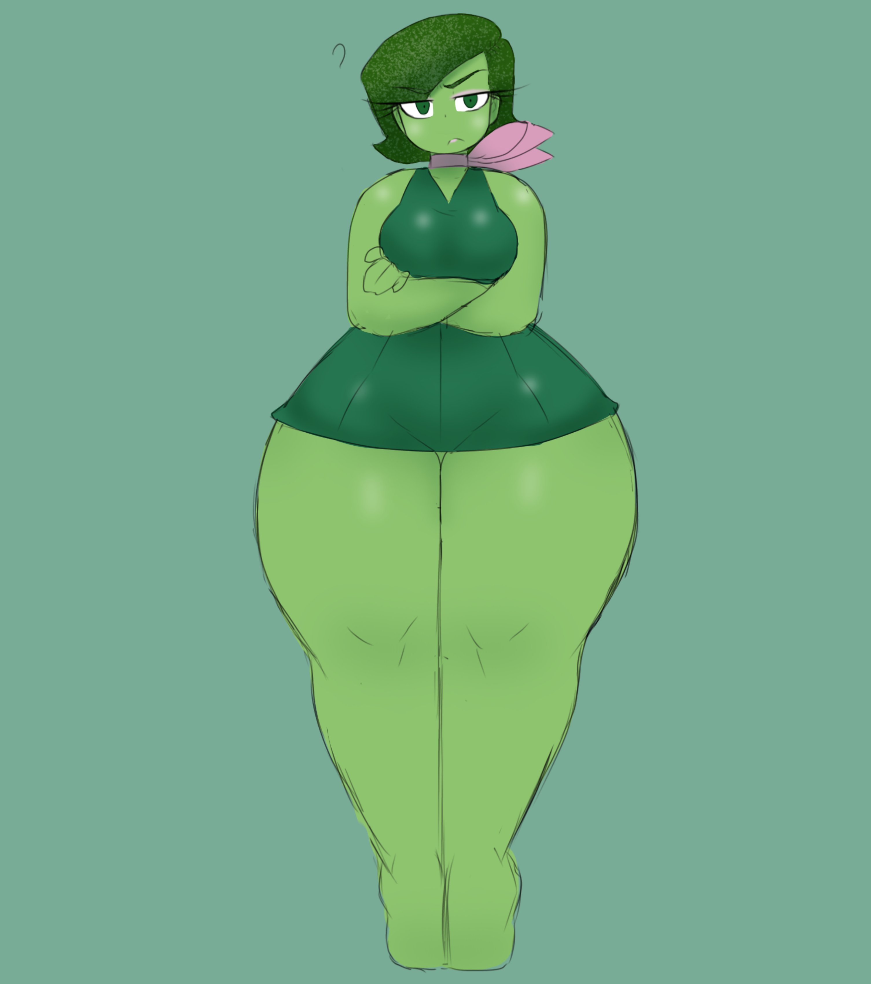 1girls, disgust (inside out), female, female focus, female only, inside out, kreme cat, tagme