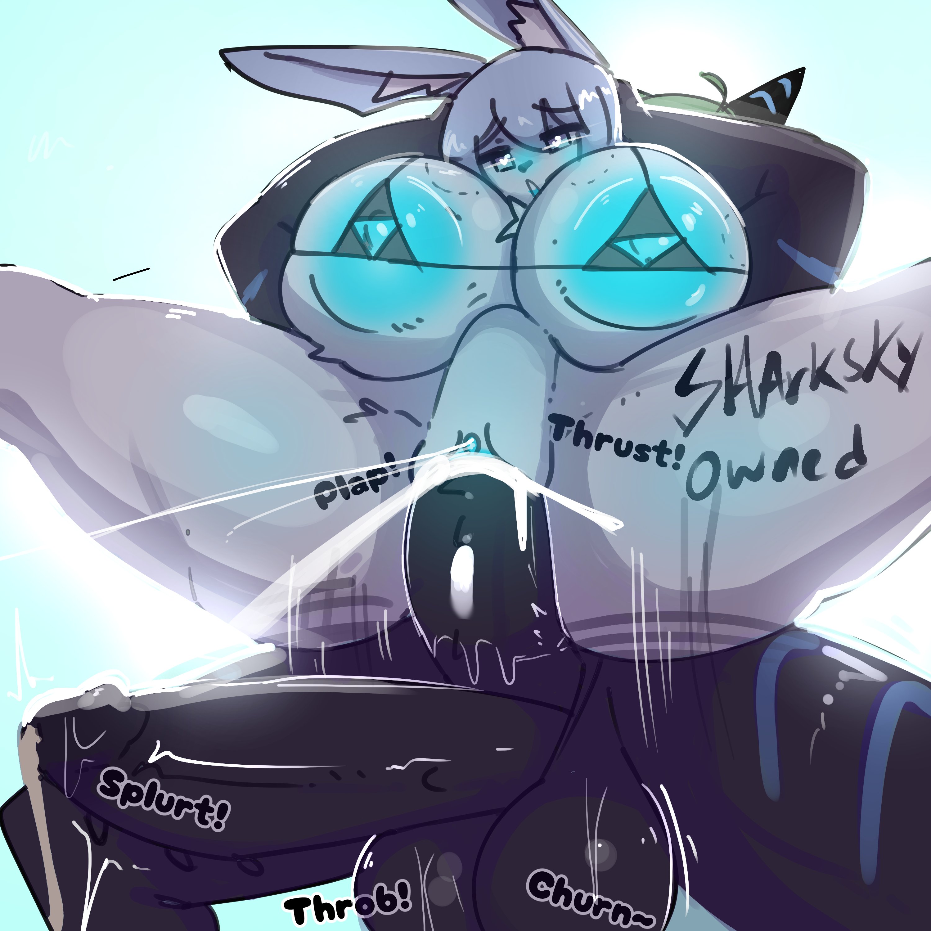1boy, 1girls, 2d, 2d (artwork), big breasts, breasts, cum, cum in pussy, cum inside, female, furry, furry female, jess (cutiefox14), male, penetration, penis, pussy, settledowncowboy, sex, simple background, size difference, vaginal penetration, vaginal sex