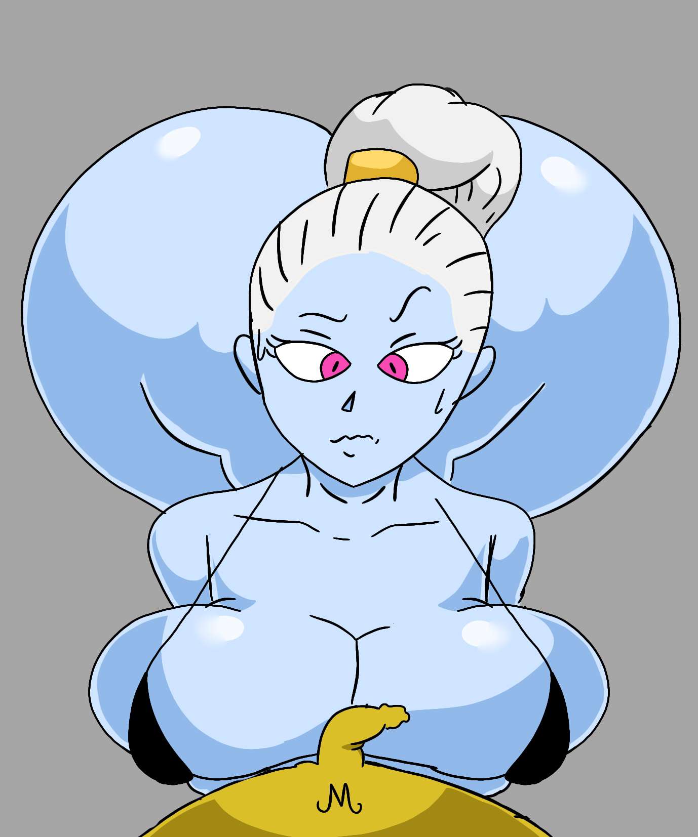 angel_(dragon_ball) babidi big_ass big_breasts blue_skin crooked_penis disgusted_expression disinterested dragon_ball dragon_ball_super dragon_ball_z small_penis small_penis_adoration small_penis_humiliation staring_at_penis themoll thick_ass thick_breasts thick_butt vados voluptuous yellow_skinned_female