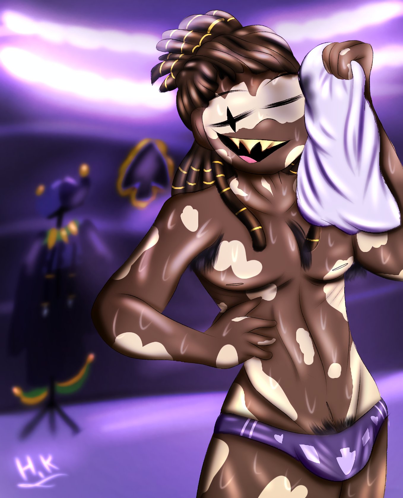 au deltarune himoruko human jevil_(deltarune) male_only shirtless solo_male sweat twitter