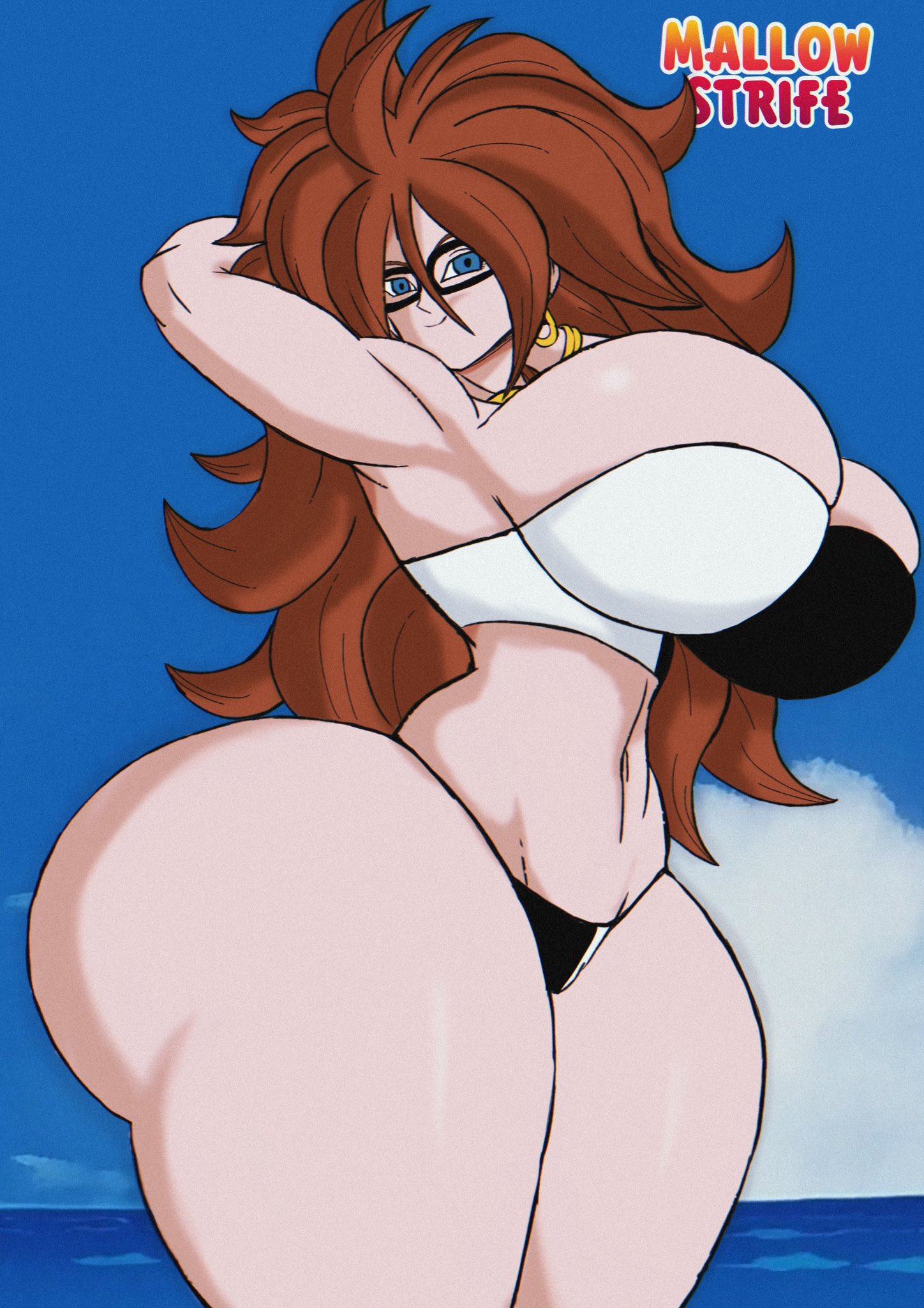 1girls, android 21, ass, big ass, big breasts, big butt, breasts, bubble ass, bubble butt, dragon ball, dragon ball fighterz, fat ass, fat butt, female, huge ass, huge breasts, huge butt, mallow strife, thick ass, thick butt, thick thighs
