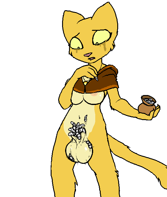 anthro balls breasts dickgirl feline fur guro infestation intersex katia_managan kaz khajiit mammal nude parasite prequel rule_63 solo the_elder_scrolls unknown_artist video_games webcomic yellow_fur