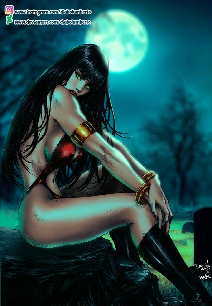 1girls 2024 artist_name big_breasts black_hair bracelet bracelets cedric_humbert deviantart deviantart_link deviantart_username diabolumberto dynamite_comics ed_benes_studio female female_only full_moon green_eyes huge_breasts instagram_username large_breasts light-skinned_female long_hair moon night night_sky pinup pose red_clothing red_lips red_lipstick red_sling_bikini revealing_clothes sexy_pose sideboob sitting sling_bikini solo vampire_girl vampirella