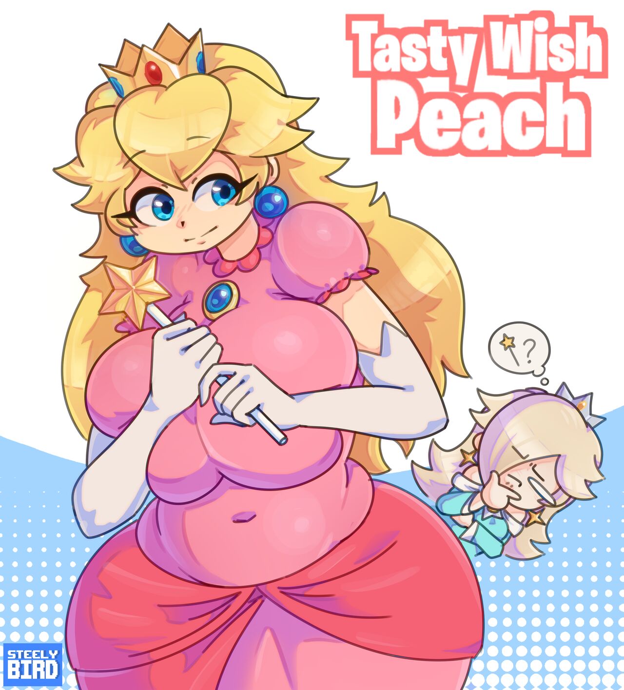 big_breasts blonde_female blonde_hair comic female mario_(series) princess_peach princess_rosalina