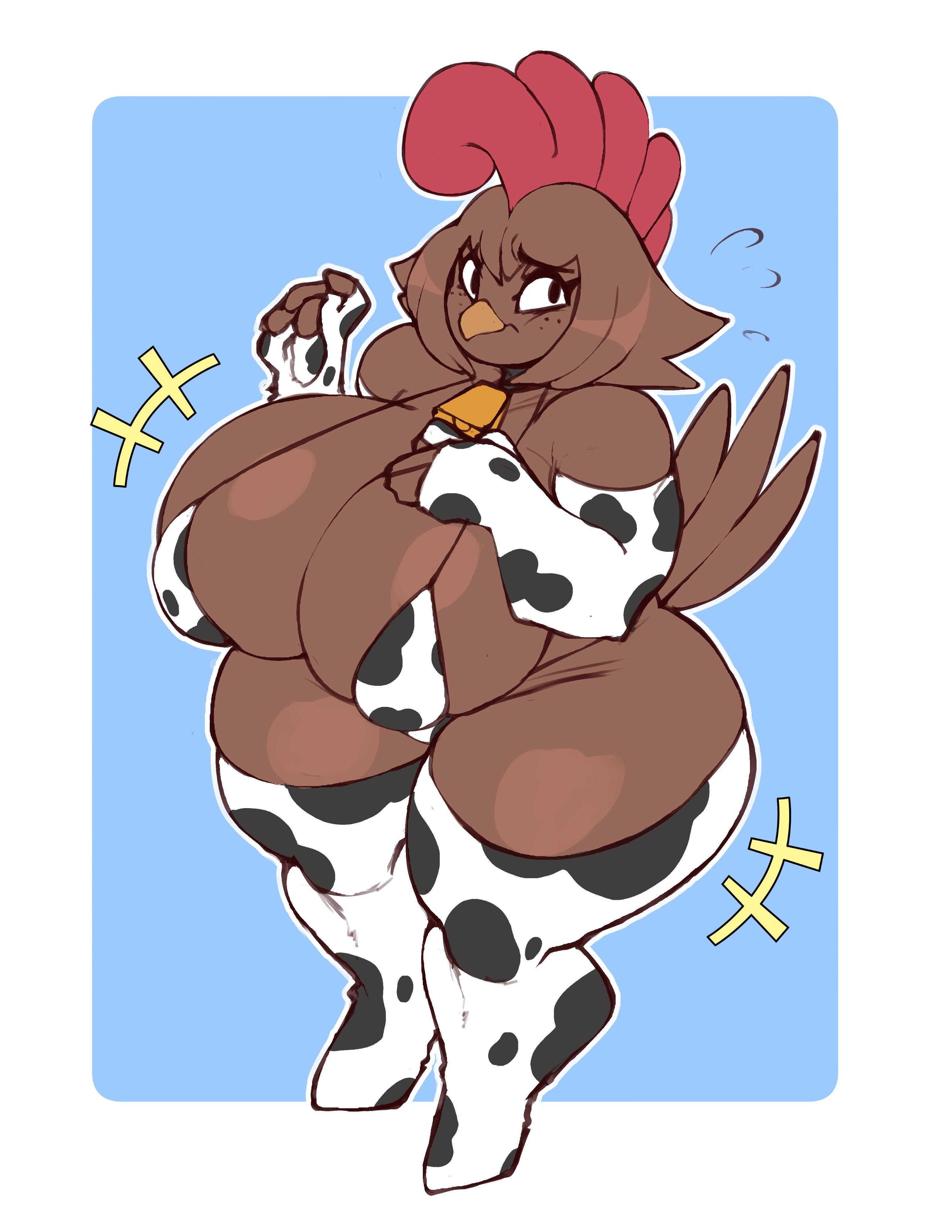 big breasts, breasts, cleavage, cow print, female, furry, huge breasts, penny jenkins (simplifypm), pokebraix, tagme, thick thighs, wide hips