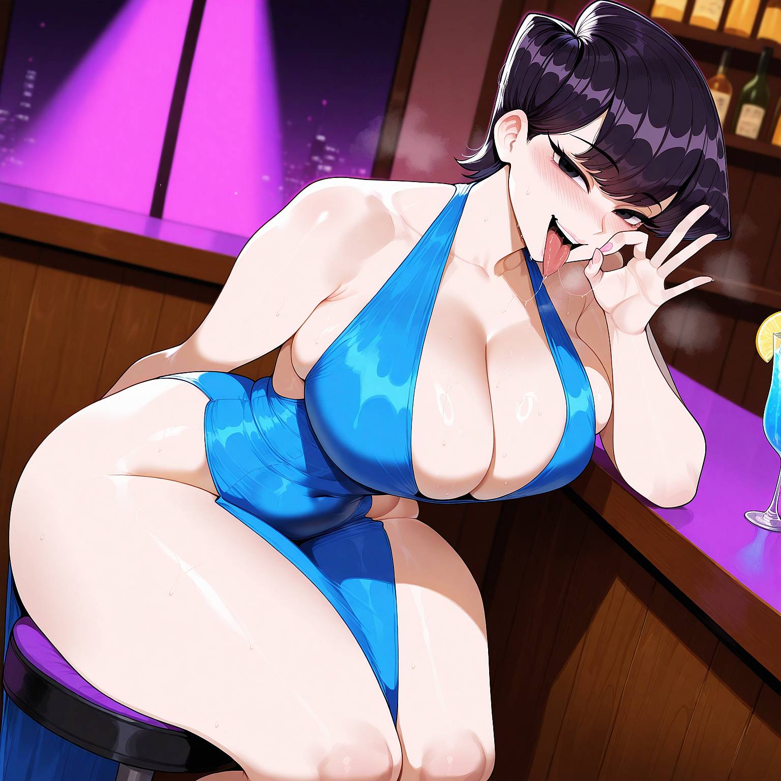 1girls ai_generated ass big_breasts black_hair breasts fellatio_gesture female female_focus hips huge_ass huge_breasts komi-san_wa_komyushou_desu komi_shuuko large_breasts light-skinned_female mature_female milf mother thick_thighs thighs wide_hips