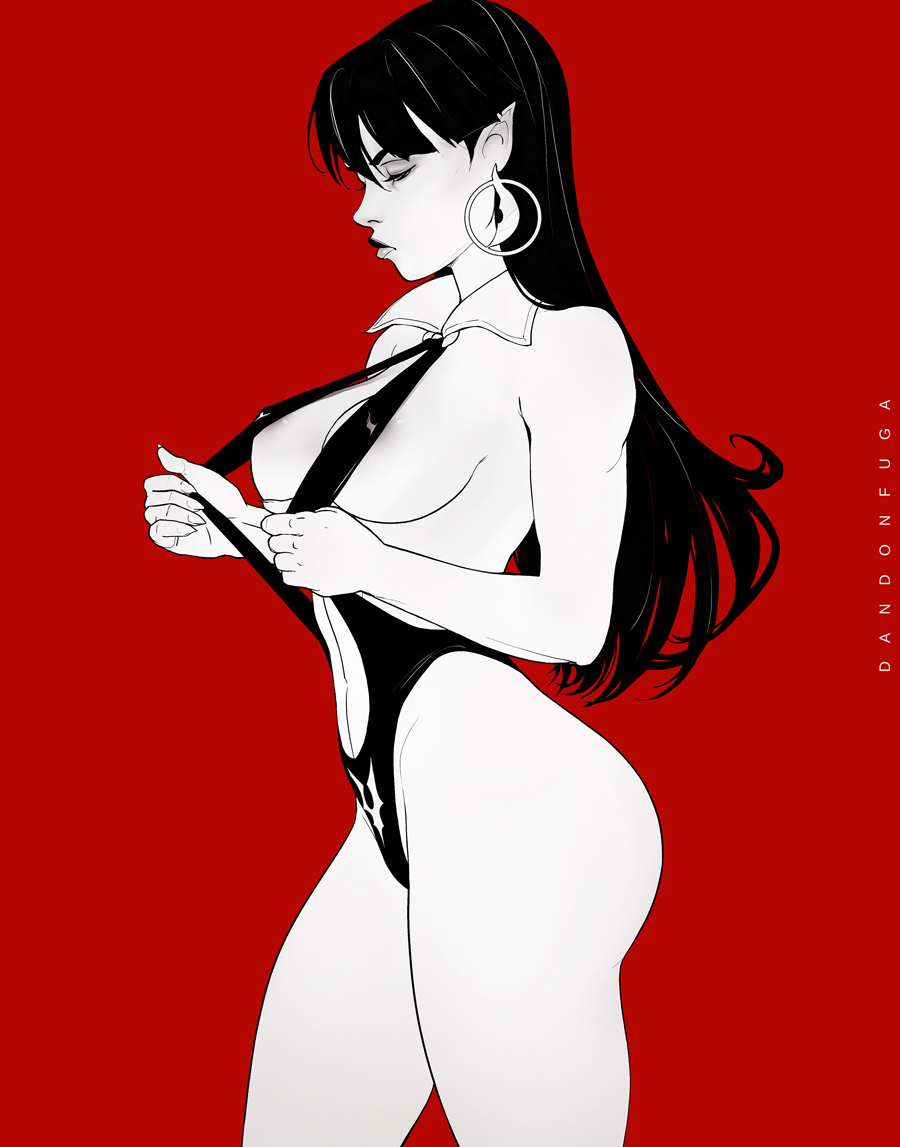 areolae big_breasts breasts cleavage dandon_fuga dynamite_comics female female_only large_breasts sling_bikini solo vampirella