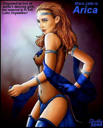 1girls 2000 areola arica armlet armwear artist_name background belly_dancer belly_dancer_outfit bracelet breasts brown_hair clothed_female dacning dancer dancing dated eyeshadow female female_only hair jabba's_palace light-skinned_female light_skin lipstick loincloth long_hair lowres makeup mara_jade mara_jade_skywalker navel nipple nipples red_hair red_lipstick return_of_the_jedi_(radio) shabby_blue sideview slave slave_outfit sleeveless socks solo standing star_wars stockings tagme tatooine thighhighs