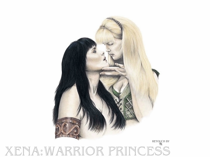 female gabrielle_(xena) multiple_girls xena xena_warrior_princess yuri