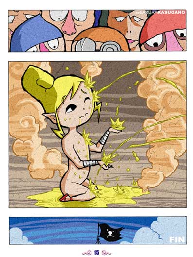 comic female gonzo_(wind_waker) hot_shower hylian male nudge peeing senza straight straight_hair tetra the_legend_of_zelda the_wind_waker whitewashed wind_waker young