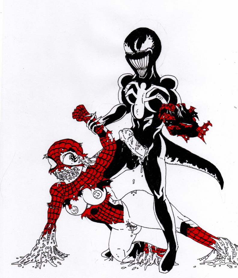 1boy 1girls erection father_and_daughter female incest male marvel mayday_parker peter_parker restrained rule_63 spider-girl spider-man_(series) spider-venom spider_web straight straight_hair symbiote torn_clothes venom_(marvel)