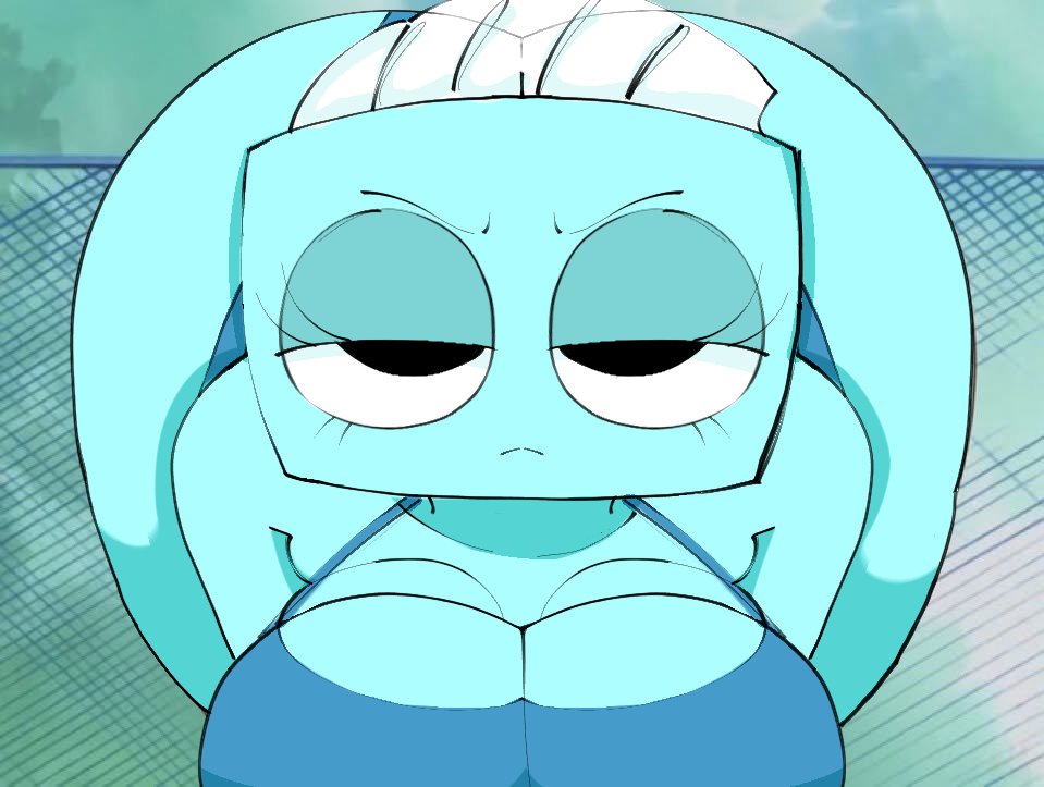 1girls, big ass, big breasts, captivemimic, clothed, dandy's world, fat ass, one piece swimsuit, please look forward to it, reference, roblox, swimsuit, tisha (dandy's world)