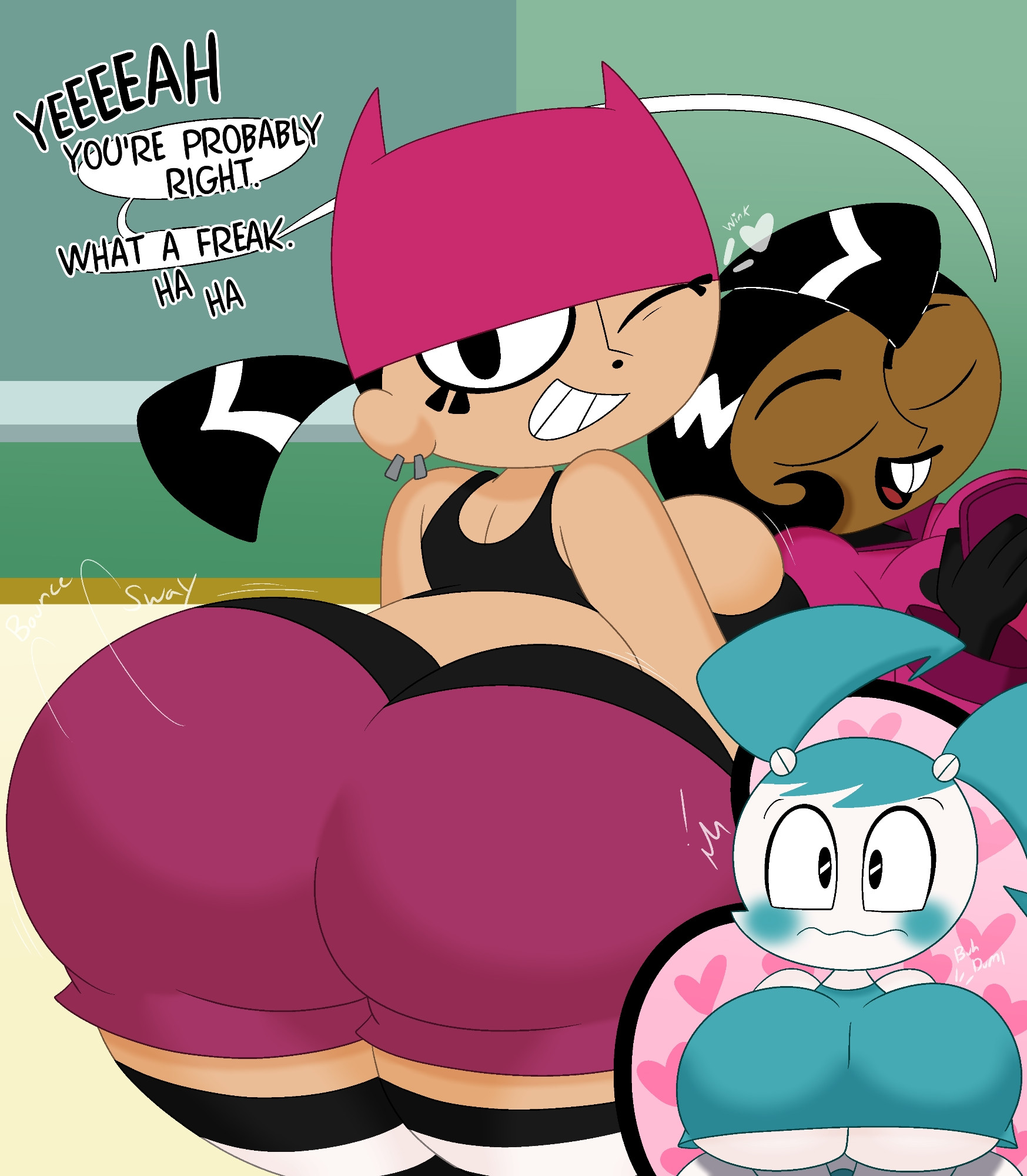 3barts, aged up, big ass, big breasts, brit crust, english text, jenny wakeman, my life as a teenage robot, tiff crust, wide hips
