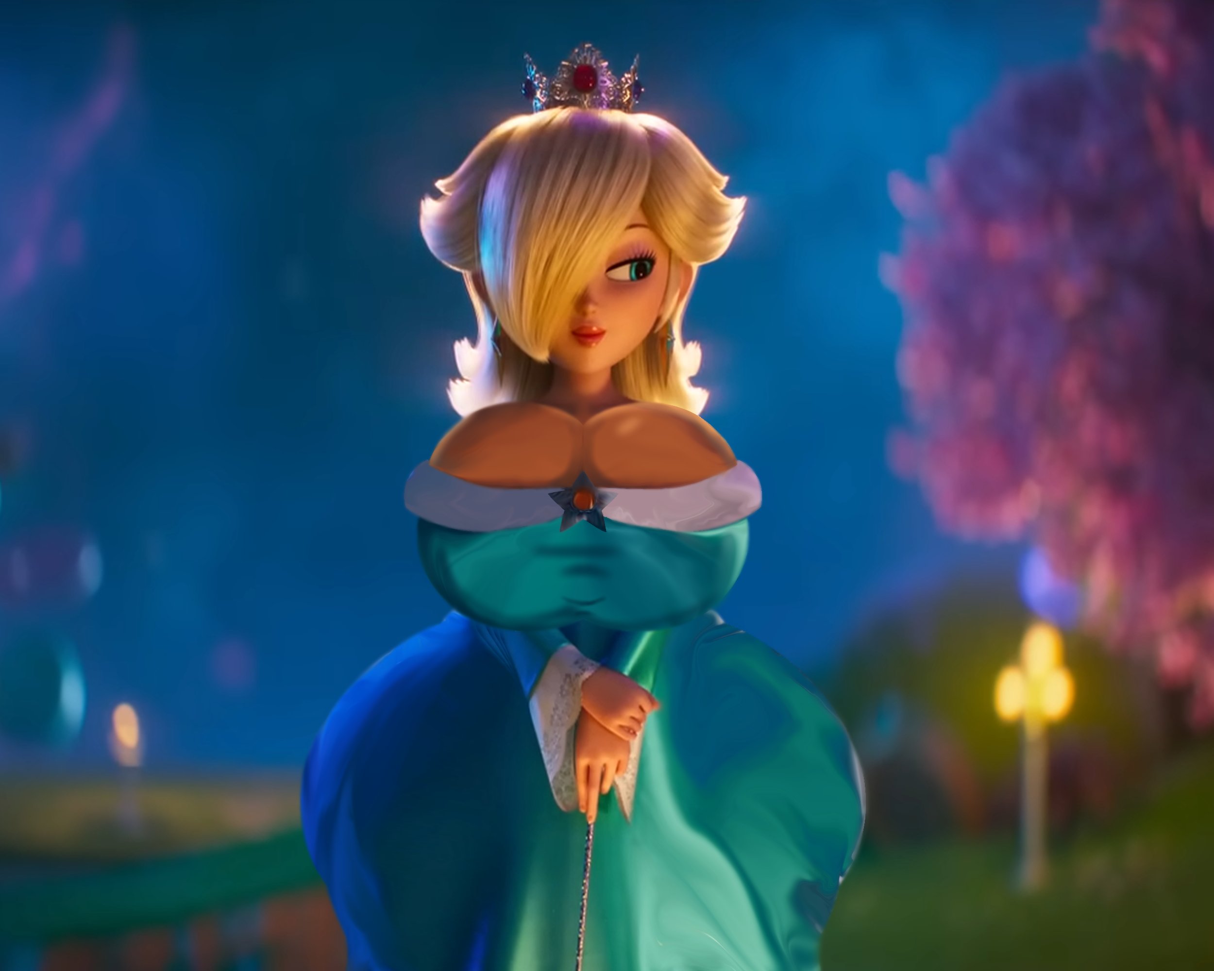 1girls, 2d, 3d, 3d (artwork), 3d model, 3d render, alternate ass size, alternate body size, alternate body type, alternate breast size, alternate thighs size, ass, ass bigger than head, big ass, big breasts, big hips, big thighs, blonde hair, blue dress, blue eyes, bottom heavy, bottom heavy female, breast focus, breasts, breasts bigger than head, breasts bigger than torso, breasts focus, busty, cleavage, closed mouth, clothed, clothing, covered face, curvaceous, curvaceous body, curvaceous female, curvaceous figure, curves, curvy, curvy body, curvy female, curvy figure, curvy hips, detailed, detailed image, dress, dummy thicc, edit, edited, edited screencap, enormous thighs, exposing, eyelashes, fat ass, fat thighs, feet out of frame, female, female focus, female only, focus on thighs, front view, full body, gentle, gentle face, gentle smile, giant ass, giant thighs, giantess, gigantic ass, gigantic breasts, gigantic thighs, hair over one eye, half-closed eyes, hand on hips, hands together, happy, high quality, highres, hips wider than shoulders, horny, horny female, huge ass, huge boobs, huge breast, huge breasts, huge hips, huge thighs, hyper, hyper ass, hyper thighs, large ass, large boobs, large breasts, large female, large thighs, large tits, light, light-skinned female, lips, lipstick, long hair, majestic, mario (series), massive booty, mature, mature female, mature woman, mini giantess, mommy, nesterscrush, night, nintendo, outdoors, perfect body, perfect pussy, perspective, phat ass, plump, plump ass, plump boobs, plump breasts, plump tits, presenting, presenting breasts, pretty face, princess, princess rosalina, princess rosalina (movie), round ass, screencap, screencap edit, screenshot, screenshot edit, seductive, seductive body, seductive eyes, seductive look, seductive smile, seductive stare, semi nude, sexy, sexy body, sexy female, sexy figure, sexy pose, smile, smooth edit, soft smile, solo, solo female, solo focus, standing, super mario bros., super mario galaxy, super mario galaxy (2026 film), thicc, thicc ass, thicc thighs, thick, thick ass, thick body, thick boobs, thick breasts, thick figure, thick legs, thick thighs, thick tits, thighs, thighs bigger than body, thighs bigger than head, thighs bigger than torso, thighs focus, thunder thighs, tit focus, tits bigger than head, universal pictures, universal studios, venus body, voluptous, voluptuous, voluptuous body, voluptuous female, wide hips