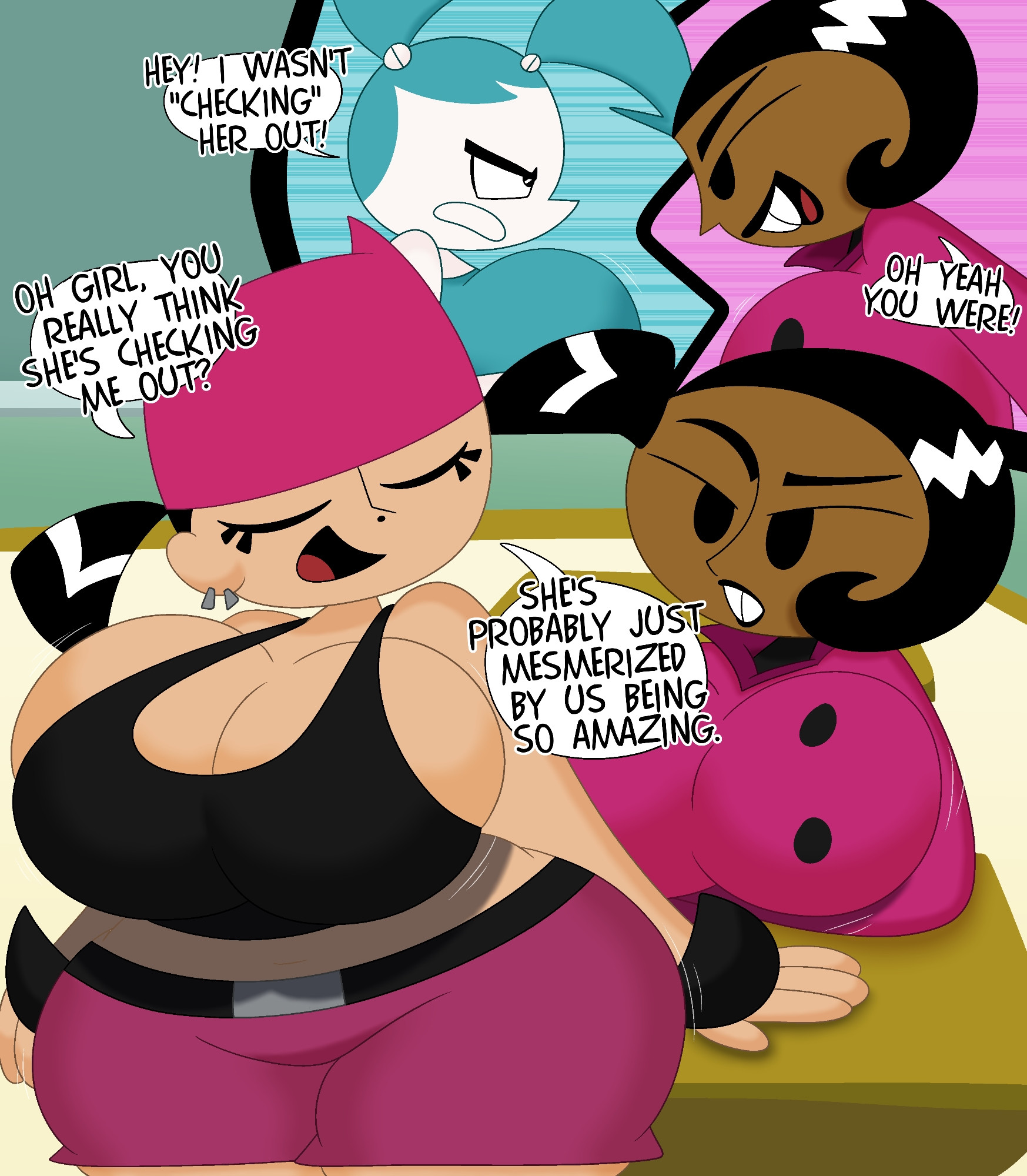 3barts, aged up, big breasts, brit crust, english text, jenny wakeman, my life as a teenage robot, tiff crust, wide hips