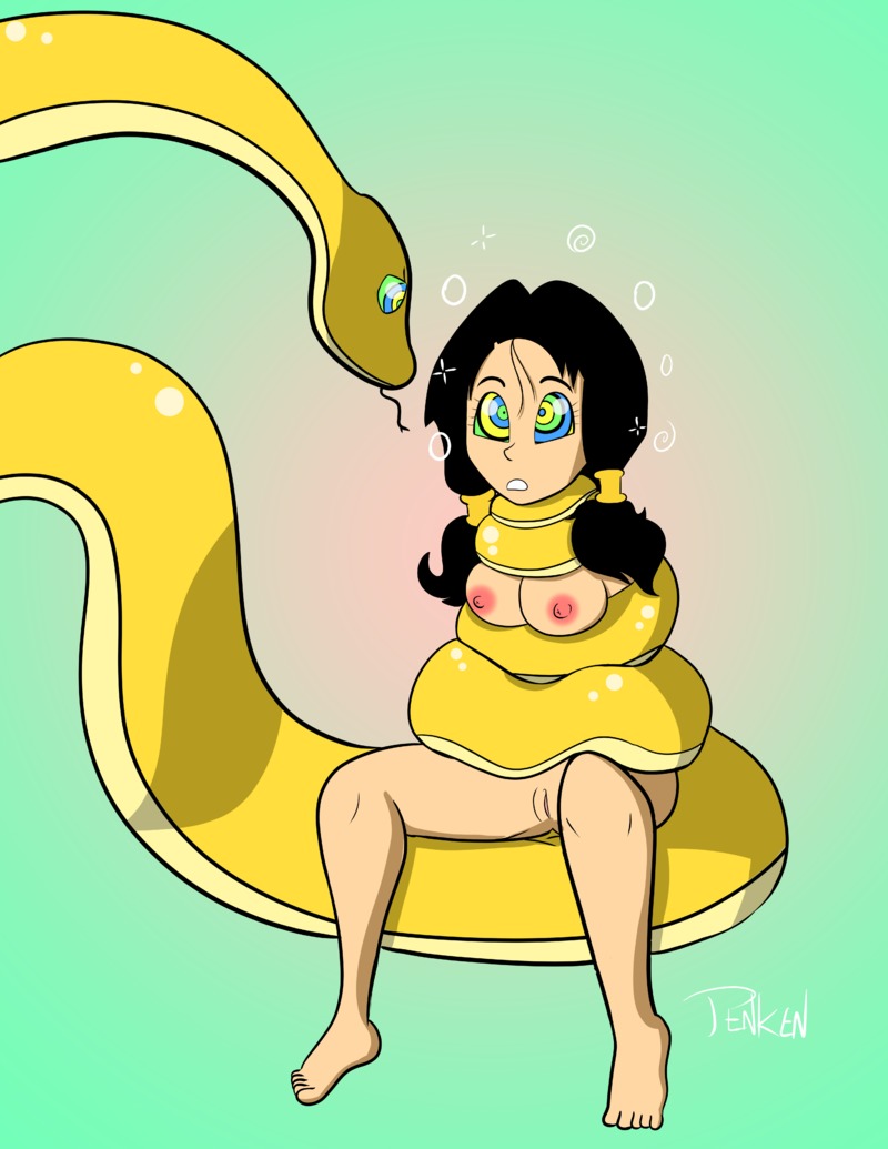 breasts dragon_ball dragon_ball_z hypnosis kaa mind_control naked penken snake twintails videl