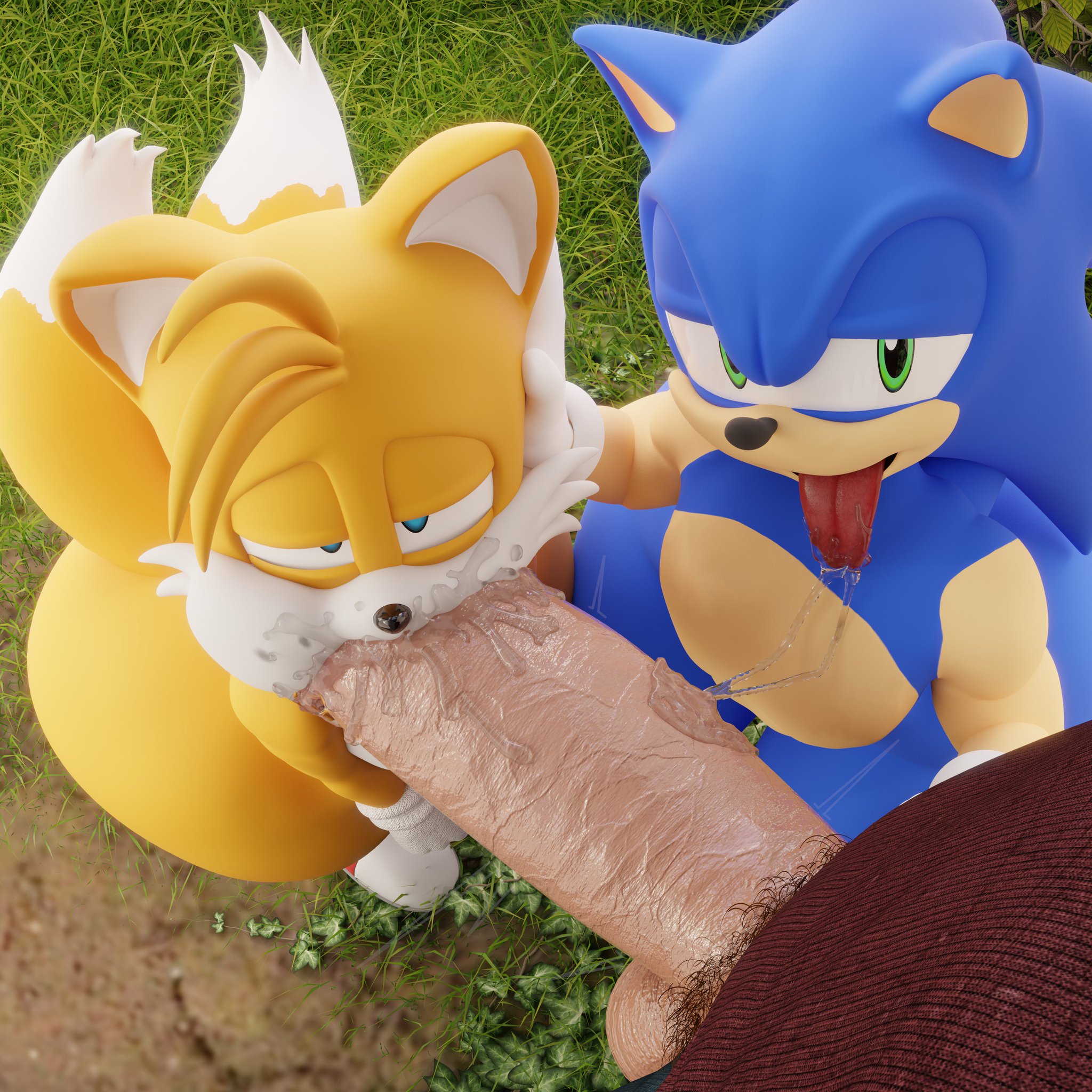 2boys, 3d, aidenz, anthro, anthro penetrated, big penis, blowjob, blue eyes, body hair, canid, canine, duo, femboy, fox, freckles, gay, genitals, hi res, huge cock, human, human male, human on anthro, human penetrating, human penetrating anthro, licking penis, male, male human, male on anthro, male on human, male/male, mammal, mobian (species), penis, pubes, saliva string, sega, size difference, sonic (series), sonic the hedgehog, sonic the hedgehog (series), tails, tails the fox, throbbing, throbbing penis, tongue, tongue out, uncle aiden, vein, veiny penis, wide hips, yaoi