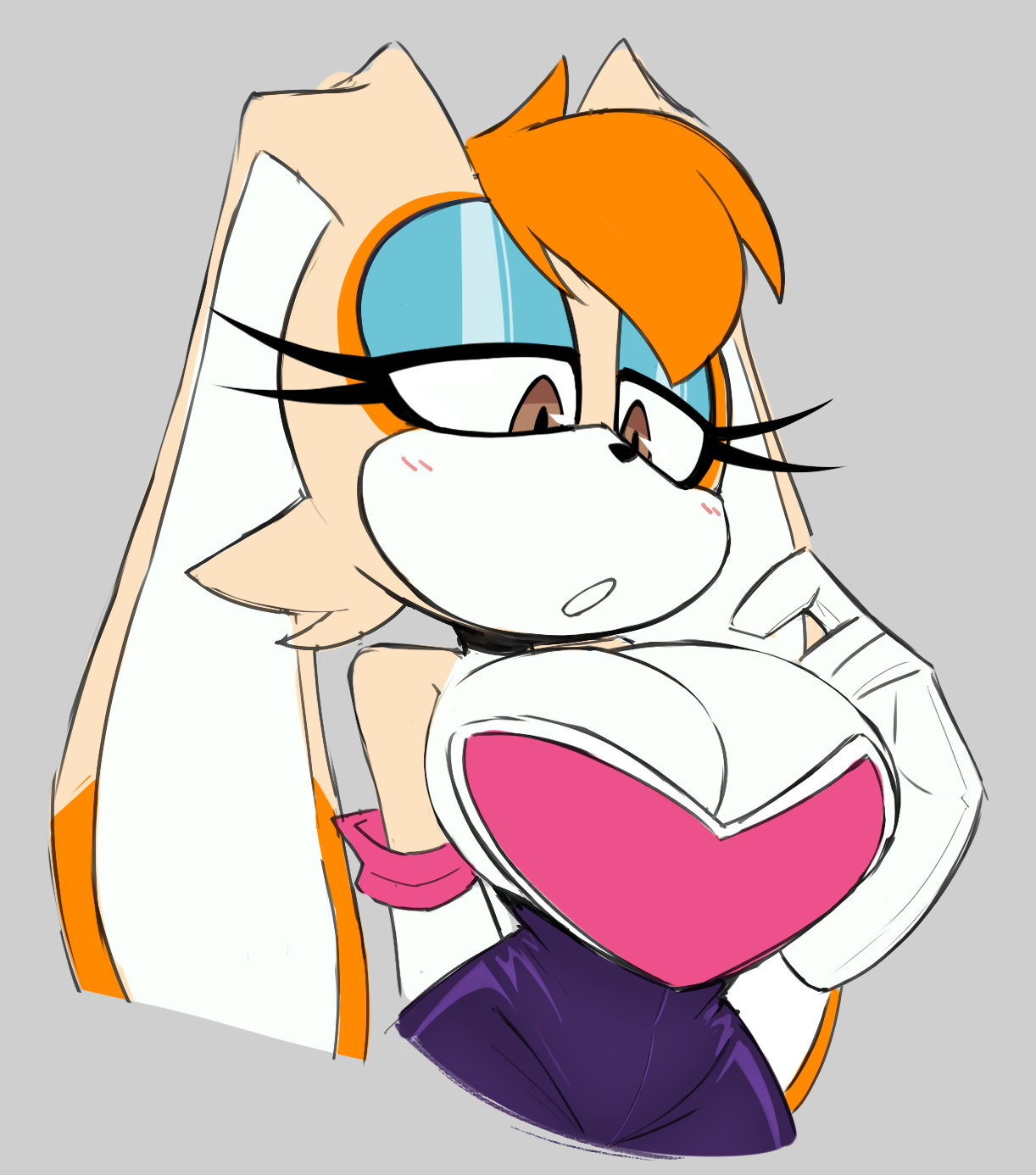 big breasts, bitch, cleavage, large breasts, milf, nelljoestar, rabbit, rouge the bat (cosplay), solo, solo female, sonic (series), sonic the hedgehog (series), tagme, vanilla the rabbit