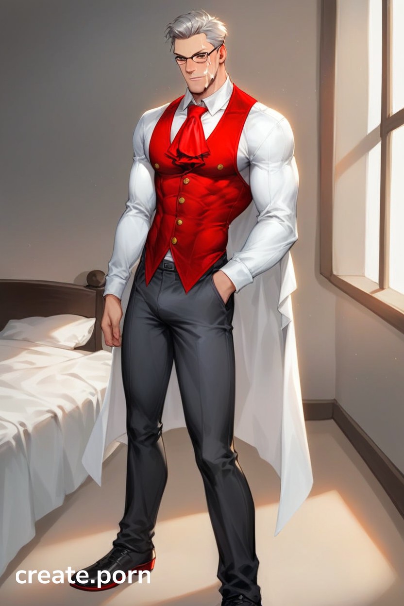 ai_generated gabriel_agreste gray_hair hawk_moth hawkmoth male male_only miraculous_ladybug suit_and_tie