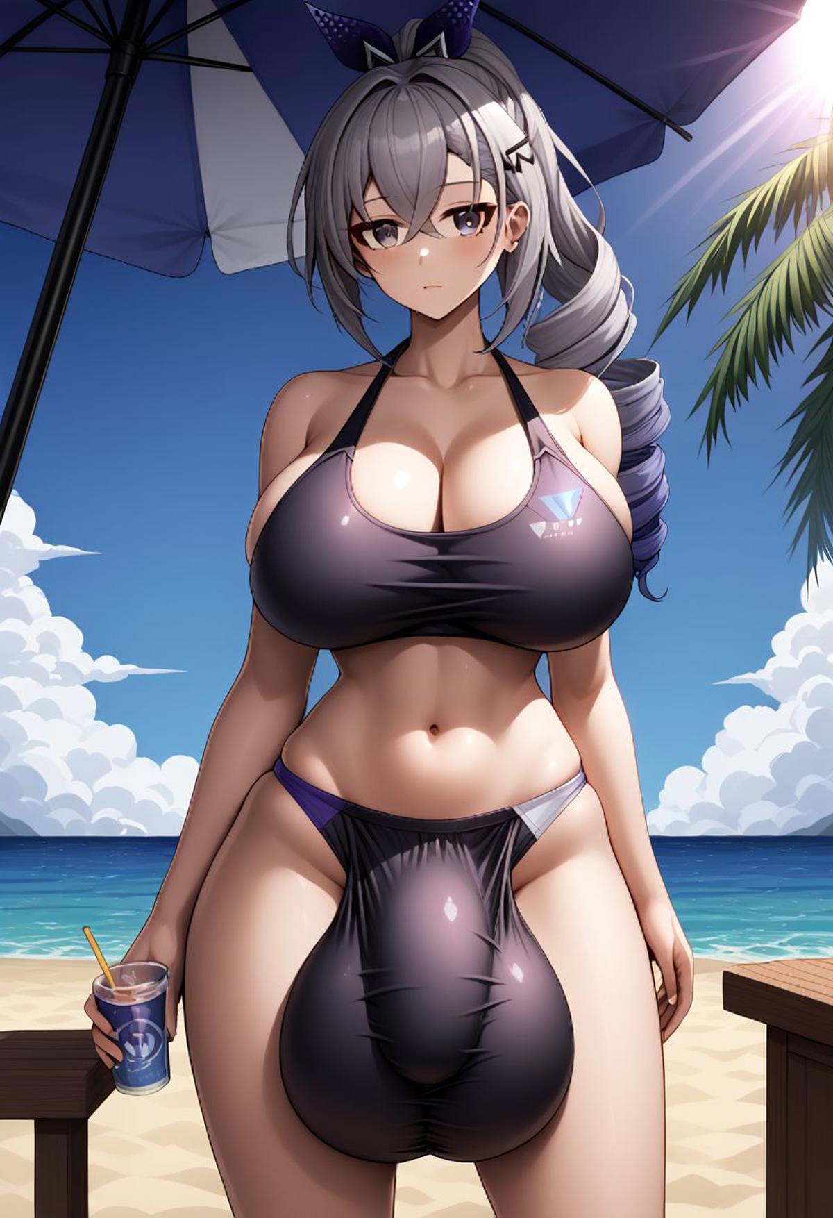 1futa ai_generated balls_bigger_than_penis balls_under_clothes bangs bare_shoulders beach beach_umbrella big_balls big_breasts big_penis big_testicles bikini black_bikini blue_sky blush bronie bulge civitai closed_mouth cloud collarbone crossed_bangs drill_hair drinking_straw earrings flaccid flaccid_penis full-package_futanari futa_only futanari gray_hair grey_eyes grey_hair hair_between_eyes hair_ornament hairbow holding holding_cup holding_drink holding_object honkai:_star_rail huge_balls huge_breasts huge_bulge huge_testicles jewelry long_hair looking_at_viewer mizuiro01 ocean palm_tree penis_in_bikini penis_in_swimsuit penis_under_clothes ponytail silver_wolf_(honkai:_star_rail) sky solo solo_futa standing stomach straw sunlight swimsuit testicles tree twin_drills umbrella water