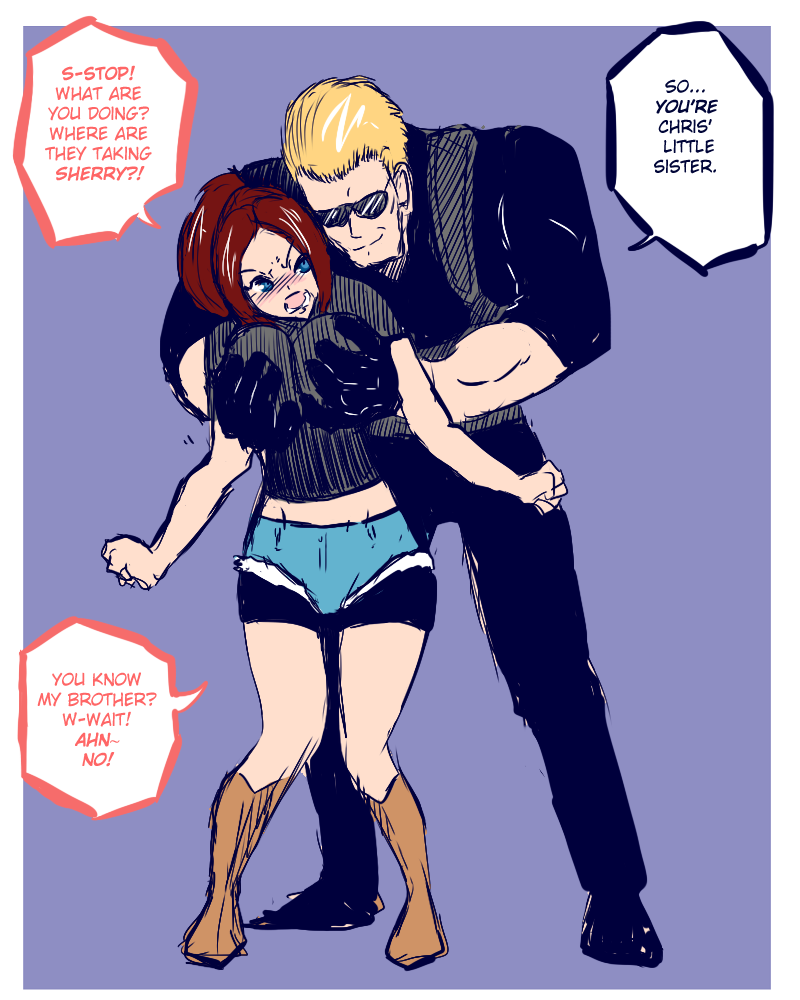 albert_wesker claire_redfield comic grabbing_breasts grabbing_from_behind resident_evil shishikasama story sunglasses