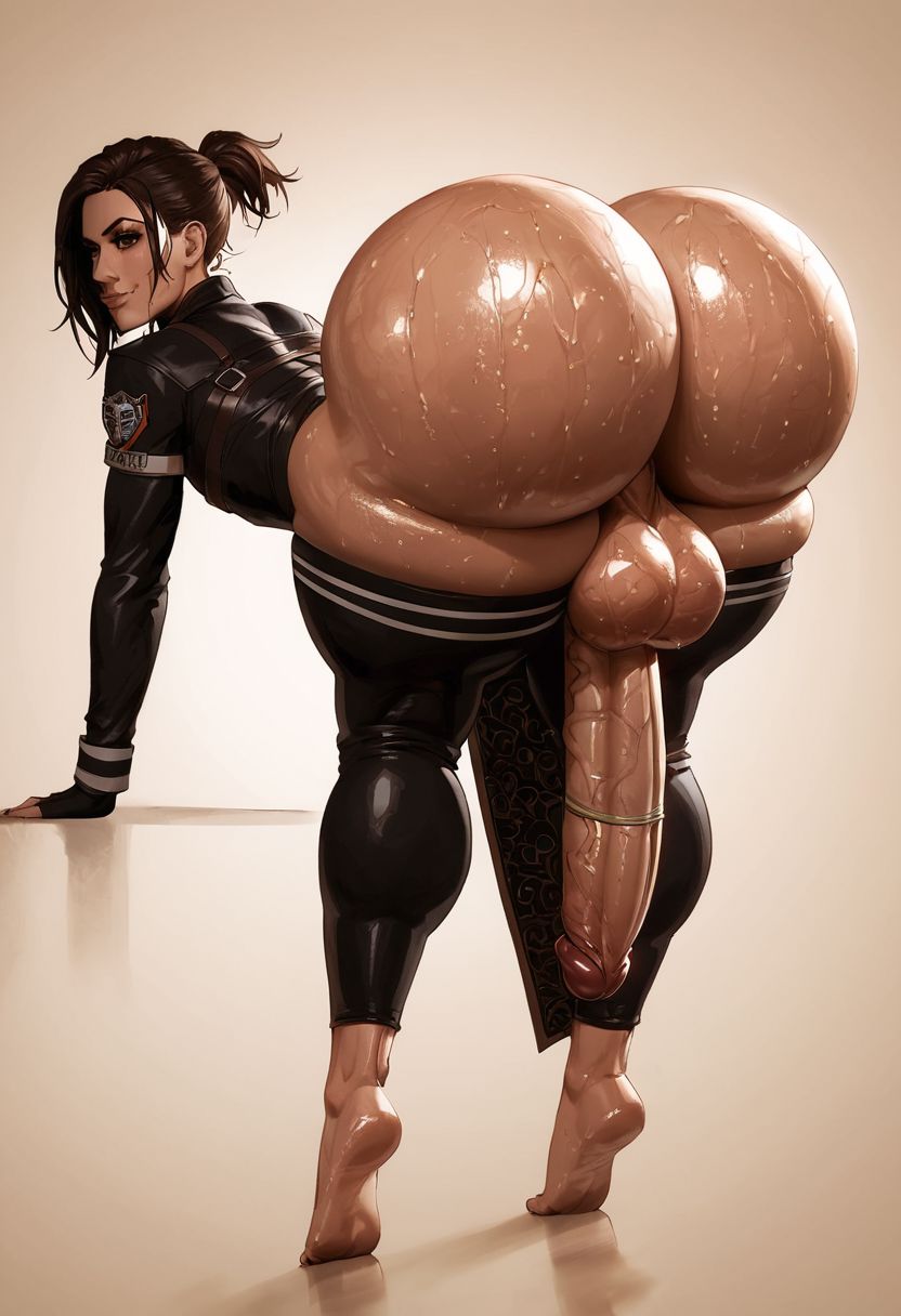 ai_generated attack_on_titan bending_over big_ass big_penis fat_ass femboy femboyarashi futa_only futanari genderswap_(ftm) rule_63 sasha_braus shingeki_no_kyojin thighhighs trap