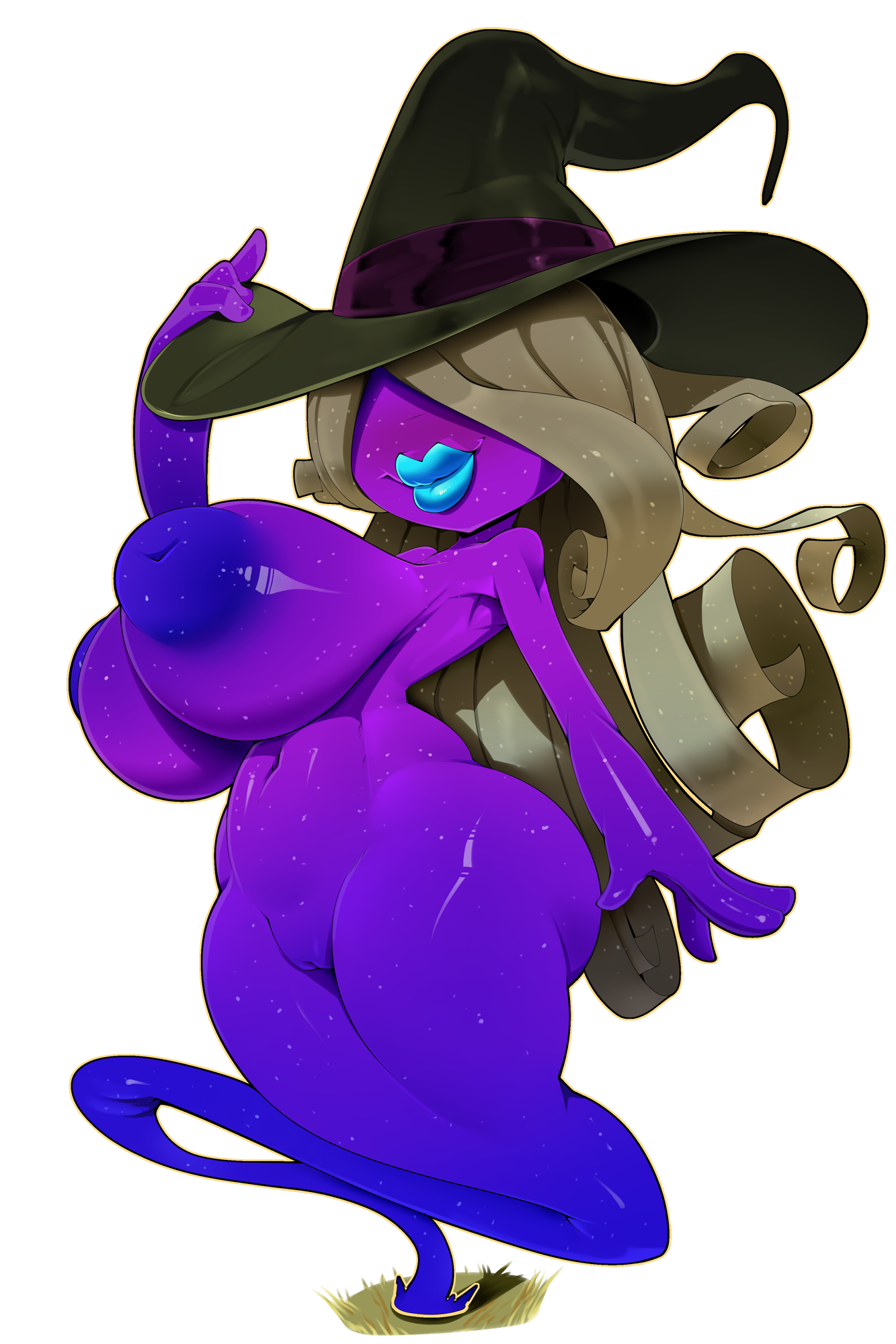 areolae, ass, big ass, big breasts, breasts, female, female only, halloween, inverted nipples, large breasts, lipstick, mario (series), nintendo, nipples, nude, paper mario, paper mario: the thousand-year door, pussy, shadow queen, shiny, solo, theboogie, witch, witch hat