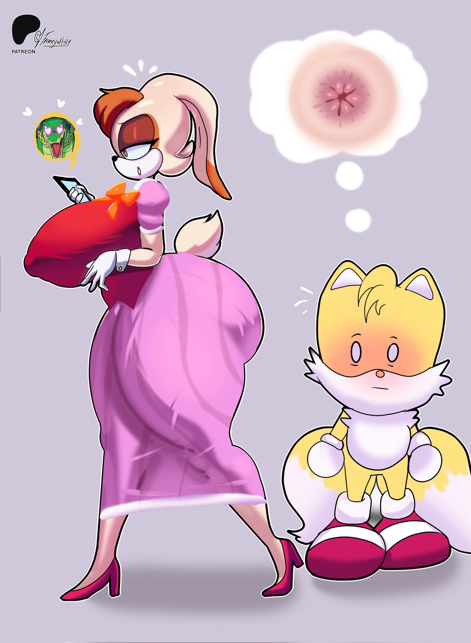 ass, big ass, big breasts, big butt, breasts, female, francyart34, high heels, huge ass, huge butt, imminent cuckold, imminent cuckolding, imminent netorare, imminent ntr, large ass, large butt, milf, mobile phone, mother, rabbit, rabbit ears, rabbit girl, rabbit humanoid, rabbit tail, sega, sonic (series), sonic the hedgehog (series), tagme, tails, tails the fox, thick thighs, thighs, vanilla the rabbit