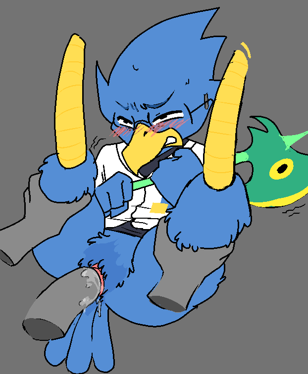 anthropomorphic, berdly, bird, cuntboy, deltarune, intersex, male, strilalonder, tagme, unseen male face