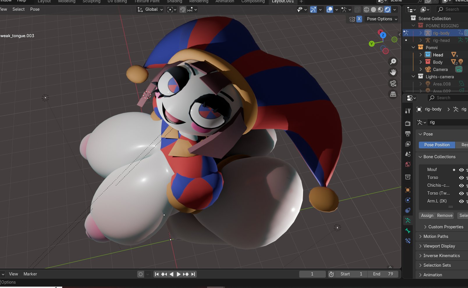 big ass, big breasts, blender (software), breasts, female, glitch productions, jester, looking at viewer, massive breasts, model, pomni (the amazing digital circus), tagme, the amazing digital circus, zaviel