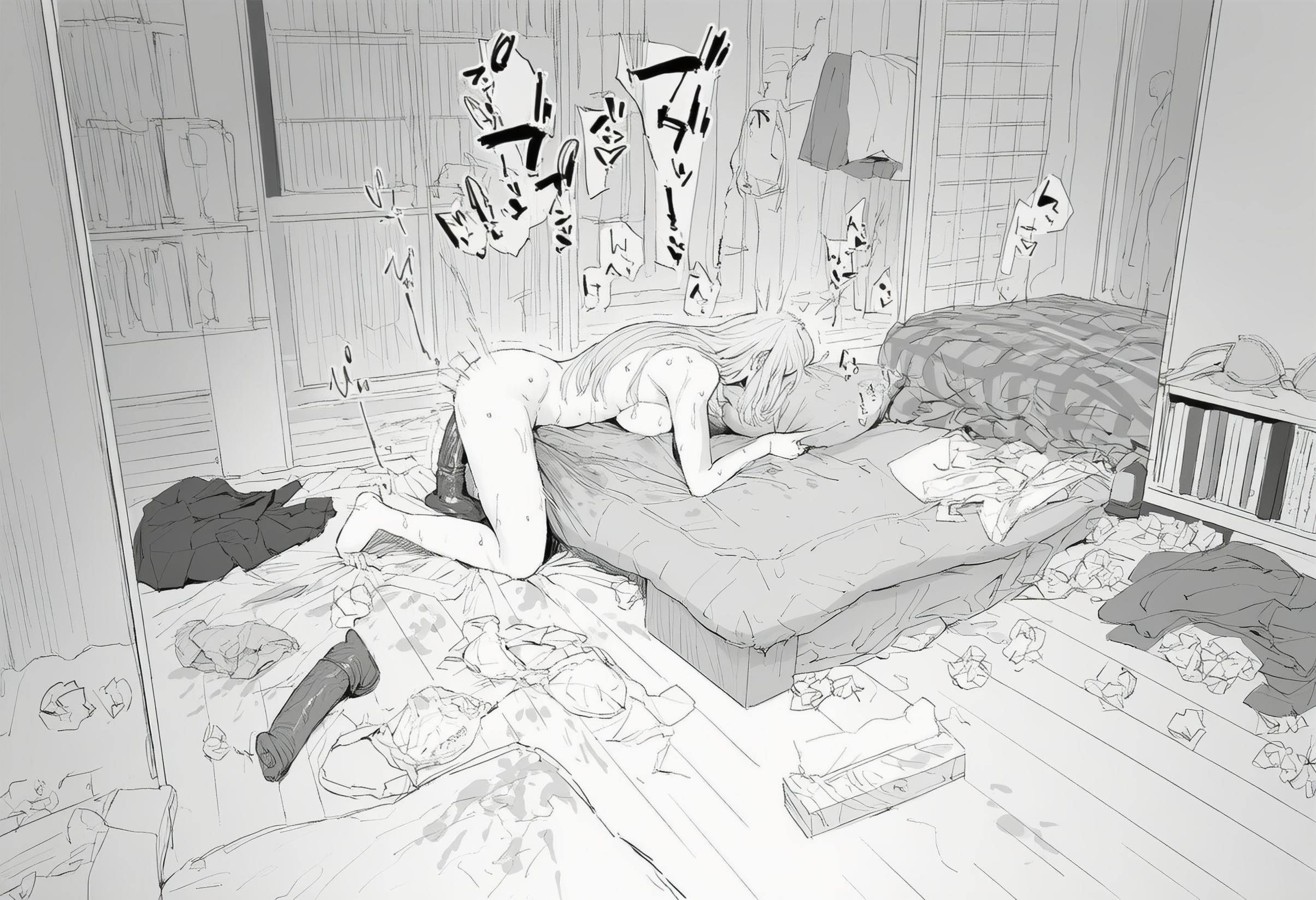 ai generated, bare thighs, big breasts, blonde hair, breasts, carnifex, dildo, dildo insertion, female, female masturbation, female orgasm, huge breasts, huge thighs, kitagawa marin, large breasts, light skin, light-skinned female, long hair, multicolored hair, nude, nude female, pussy, pussy juice, pussy juice drip, solo female, sono bisque doll wa koi wo suru, squatting, squirting, sweat, sweatdrop, thick body, thick female, thick thighs, thighs, voluptuous, voluptuous female