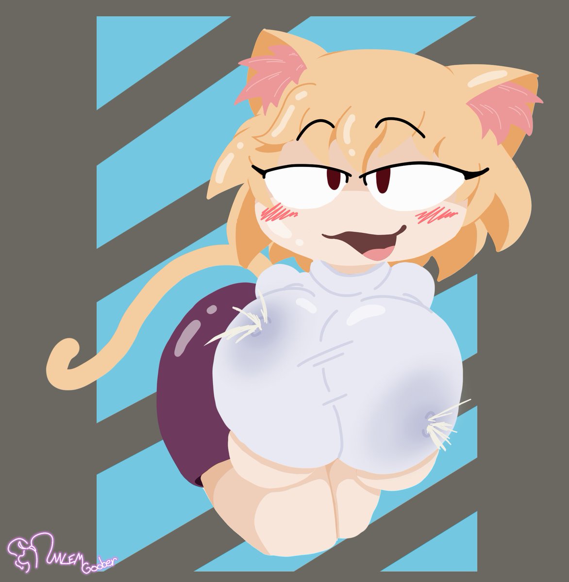 1girls, 2d, animal ears, anthro, anthro female, anthro only, ass, big ass, big breasts, blonde hair, blush, breasts, bubble butt, cat ears, cat girl, cat tail, catgirl, clothing, curvaceous, curvy, curvy figure, erect nipples, erect nipples under clothes, feline, female, female only, fully clothed, furry, huge ass, huge breasts, intertwined cleavage, lactation, lactation through clothes, melty blood, mlemgoober, neco-arc, open mouth, red eyes, smile, solo, solo female, tail, tsukihime, voluptuous, voluptuous female, wide hips
