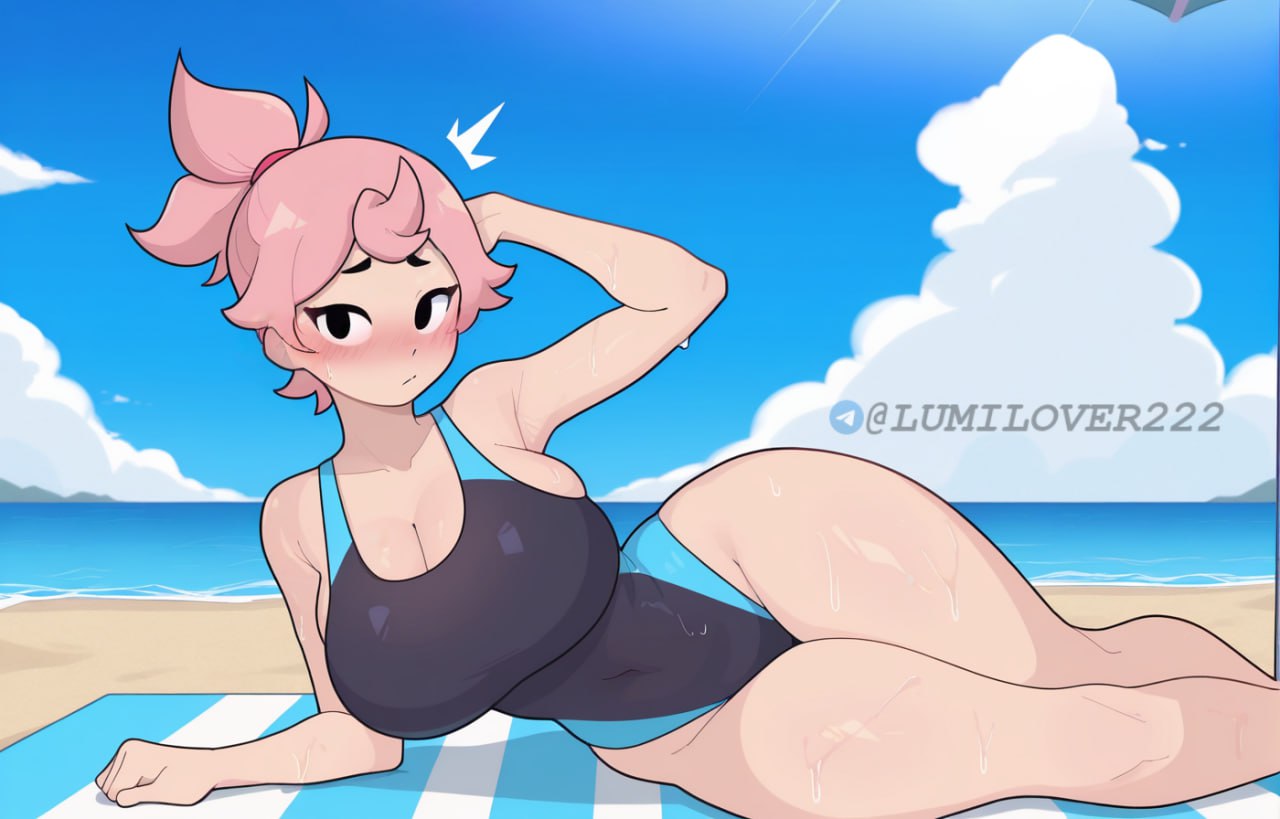 ai generated, beach, bikini, brawl stars, female, janet (brawl stars), lumilover222