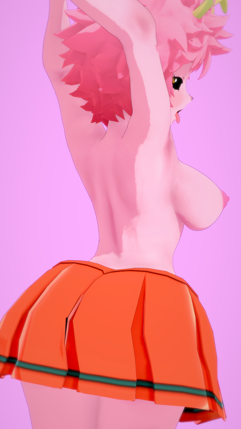 1girls, 3d, ass, big ass, boku no hero academia, breasts, female, female only, heroine, koikatsu, mina ashido, my hero academia, pink body, pink hair, pink-haired female, theyuta123, tongue, tongue out, topless