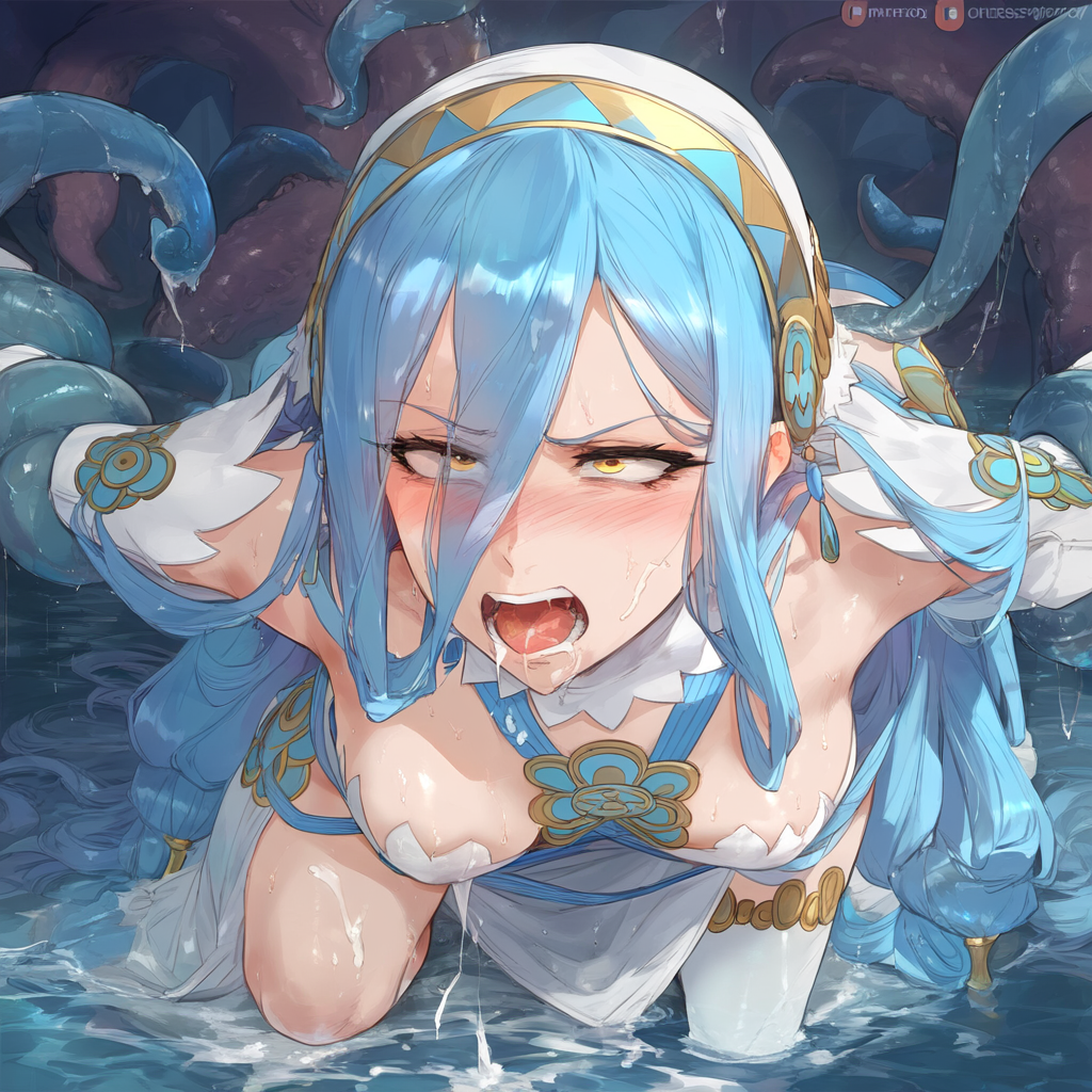 ai generated, azura (fire emblem), female, fire emblem, raped by monster, screaming, solveigai, tentacle, tentacle penetration, tentacle rape