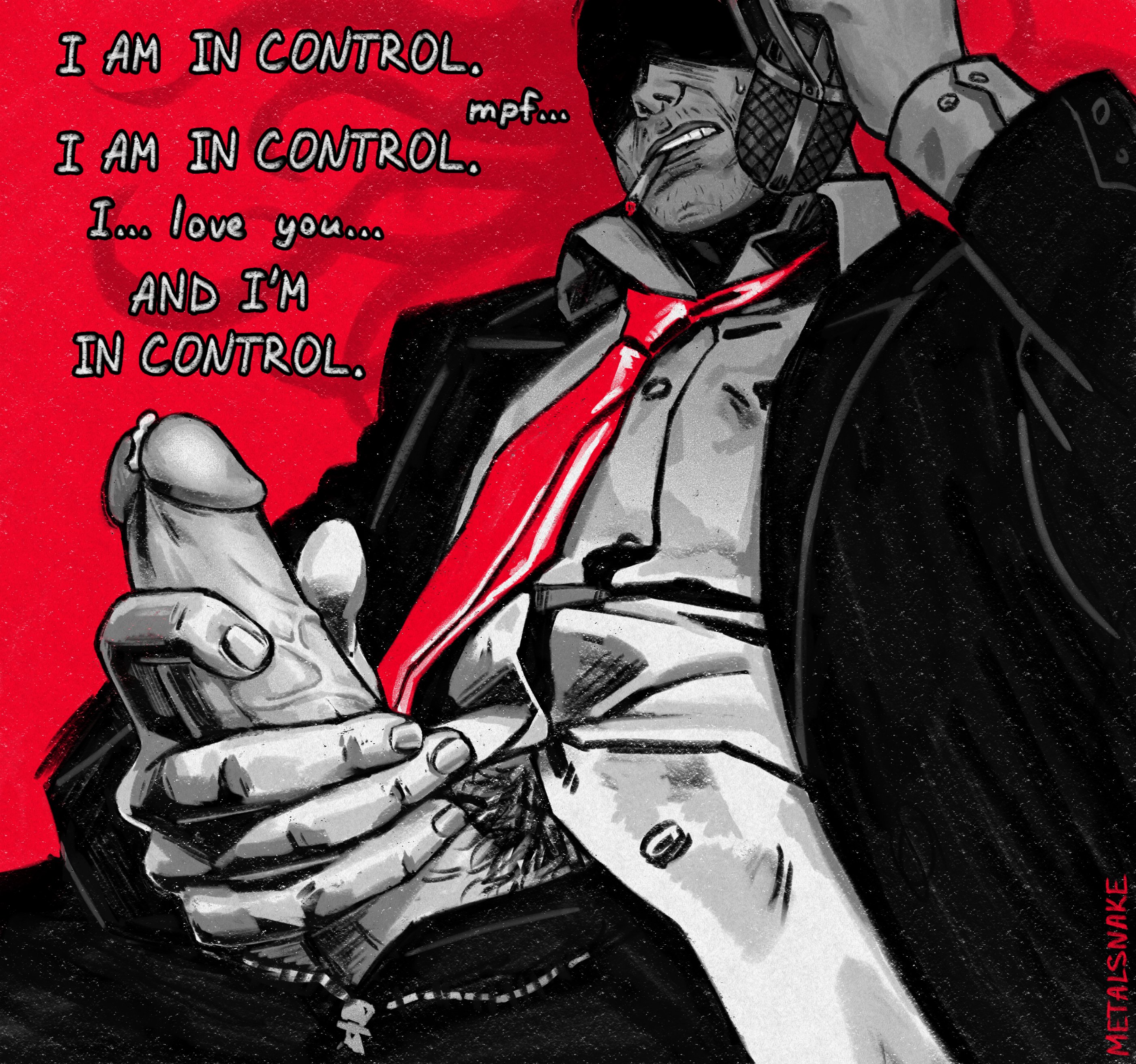 dr. easterman, genitals, holding penis, jerkingoff, male, male only, masturbation, outlast, outlast trials, partially clothed, penile masturbation, penis, solo, solo male, tagme