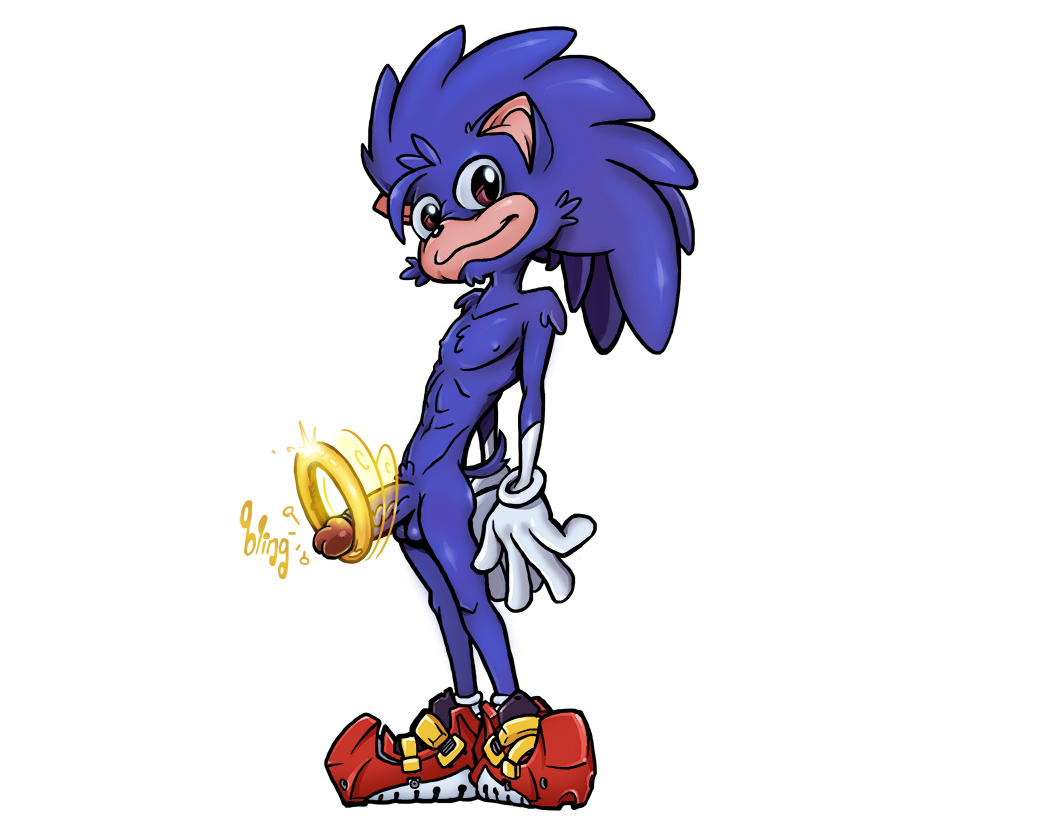 1boy abs blue_fur erection fur furry gloves hedgehog lttp male male_only mammal penis ring sega shoes smile solo sonic_(series) sonic_the_hedgehog sonic_the_hedgehog_(series)