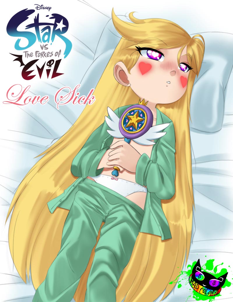 blonde_female blonde_hair clothing disney disney_channel disney_xd female headband in_bed magic pajamas panties pants_pulled_down royal_magic_wand silent-sid solo star_butterfly star_vs_the_forces_of_evil straight_hair wand white_female white_panties