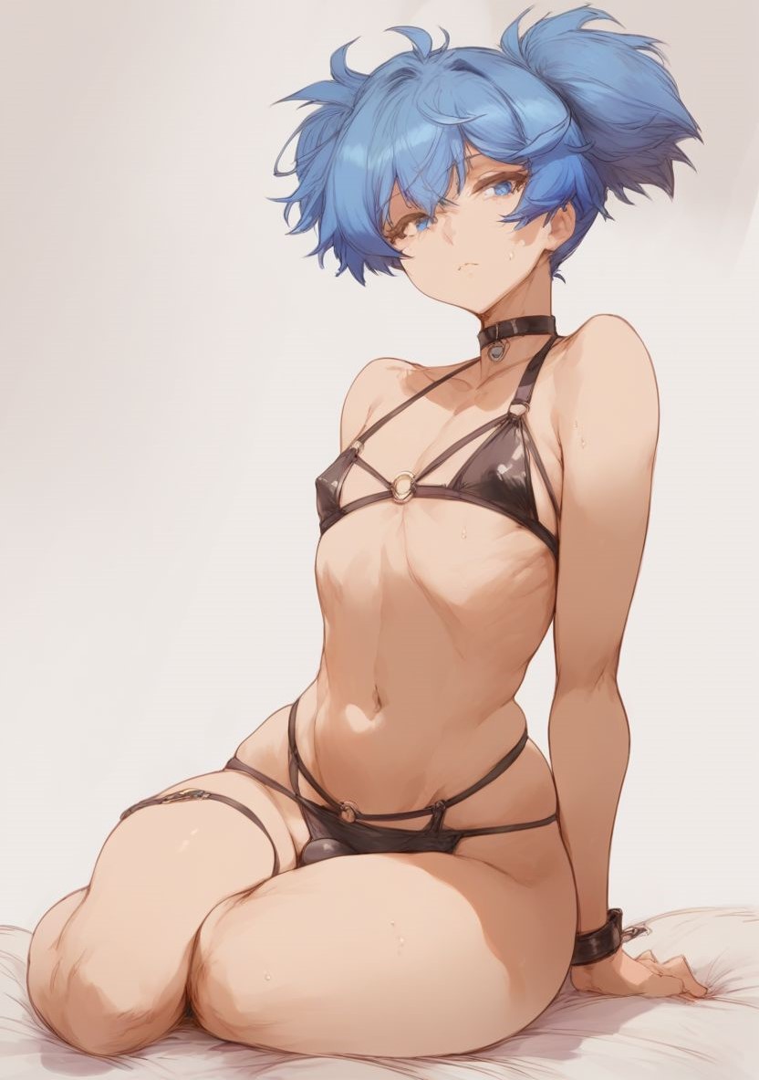 1boy ai_generated assassination_classroom bulge bulge_through_clothing choker femboy girly lingerie lingerie_only shiota_nagisa sissy thick_thighs thin_waist thunder_thighs trap verybadboye wide_hips