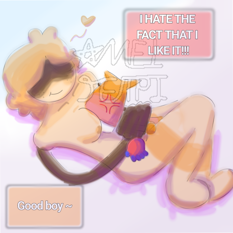 1boy 1boy1girl 1girls 2d 2d_(artwork) 2d_artwork amel_jetpi angry dandy's_world dialogue dialogue_bubble english_text genderswap genderswap_(mtf) goob_(dandy's_world) hug orange_body orange_hair roblox rule_63 shrimpo_(dandy's_world) watermark