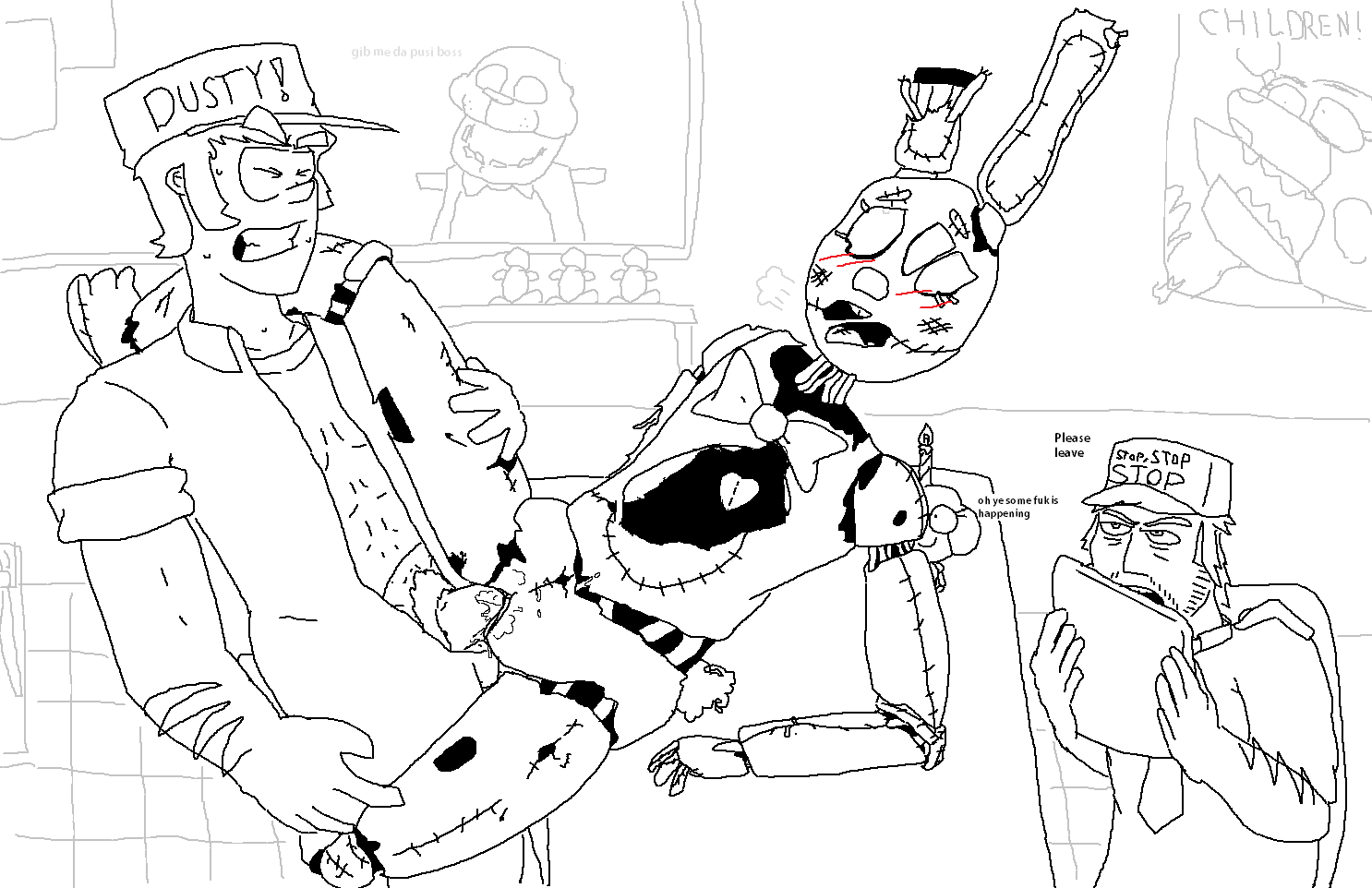 andromorph cuntboy english_text five_nights_at_freddy's five_nights_at_freddy's_3 fnaf intersex linework male male_on_cuntboy penis pussy pussy_penetration repairanon repairfag sex springtrap springtrap_(fnaf) text vaginal_penetration vaginal_sex