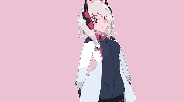 1girls adult_female blue_and_pink_eyes blushing_at_viewer counteriser dr._xenon gloves grey_hair headphones human lab_coat labcoat looking_at_viewer no_sex roblox roblox_game scientist stolen_art tagme tower_defense_x