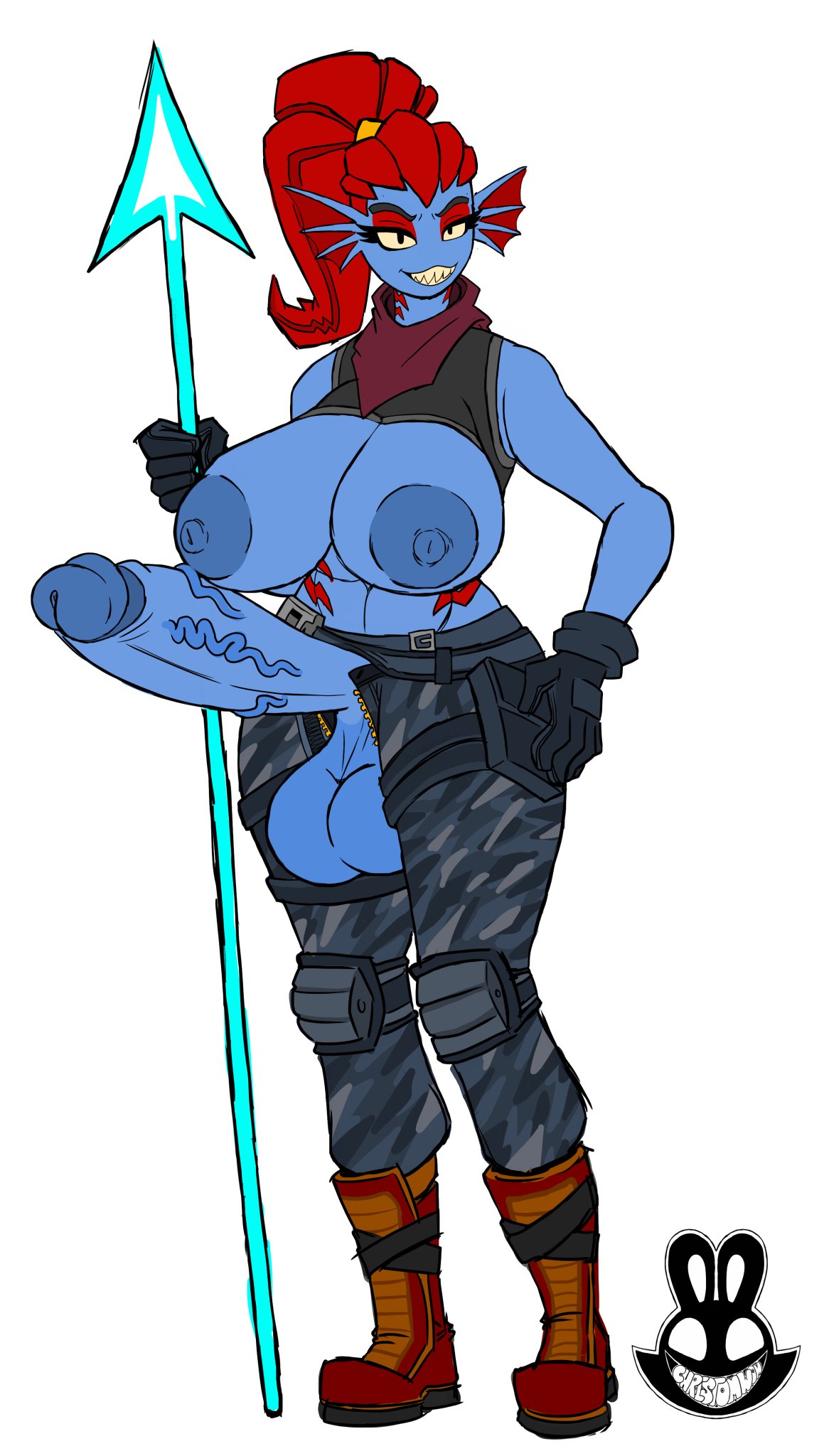 1futa 2020 abs alternate_breast_size animal_humanoid anthro anthrofied areolae big_breasts black_pupils blue_areola blue_body blue_breasts blue_nipples blue_penis blue_scales blue_skin blue_testicles boots breasts breasts_out breasts_out_of_clothes christomwow clothing deltarune ear_fins ear_frill erect_nipples erect_penis erection exposed_balls exposed_breasts exposed_penis exposed_testicles eyebrows eyelashes fin fish fish_humanoid furry futa_only futanari gills gloves hairband head_fins holding holding_spear huge_breasts knee_pads long_penis looking_at_viewer marine marine_humanoid military_boots military_jacket military_uniform nipples noseless partially_clothed red_eyeshadow red_hair red_scarf scarf sharp_teeth slit_pupils smile smiling_at_viewer solo spear spear_of_justice teeth undertale undyne veiny_penis watermark weapon white_background yellow_hairband