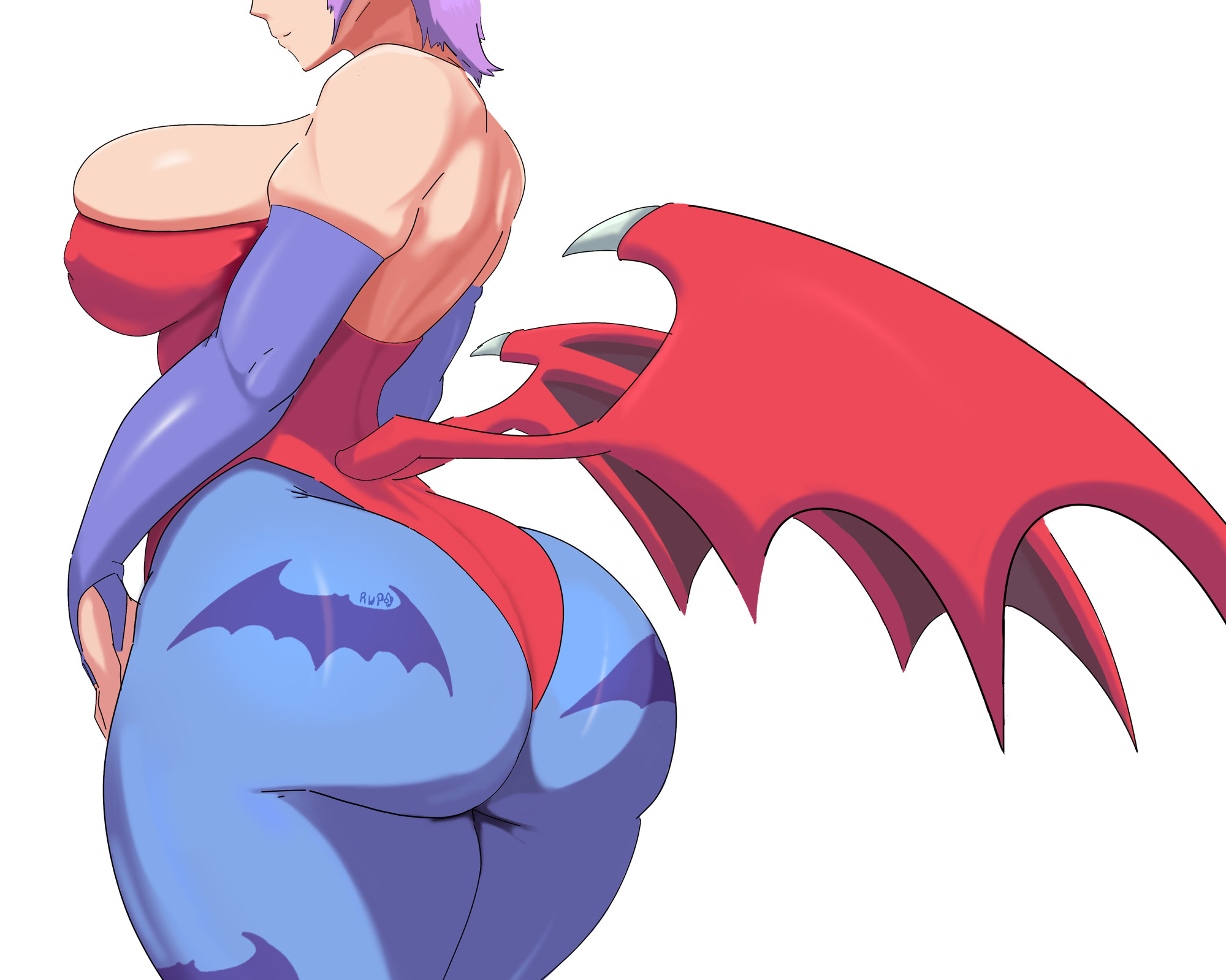 1girls, ass, darkstalkers, female, head wings, huge ass, leotard, lilith aensland, pantyhose, pink hair, rodgewp, solo, succubus, tagme, wings