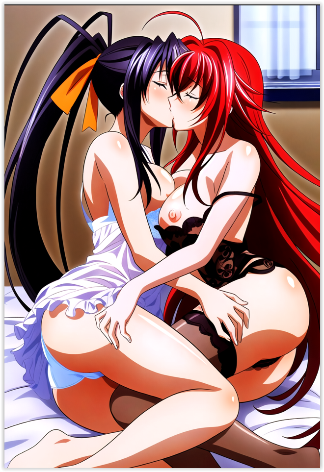 ai_generated akeno_himejima female flirting high_school_dxd kissing lesbian_couple lesbian_domination lesbian_kiss lesbian_sex lovers rias_gremory sapphic yuri