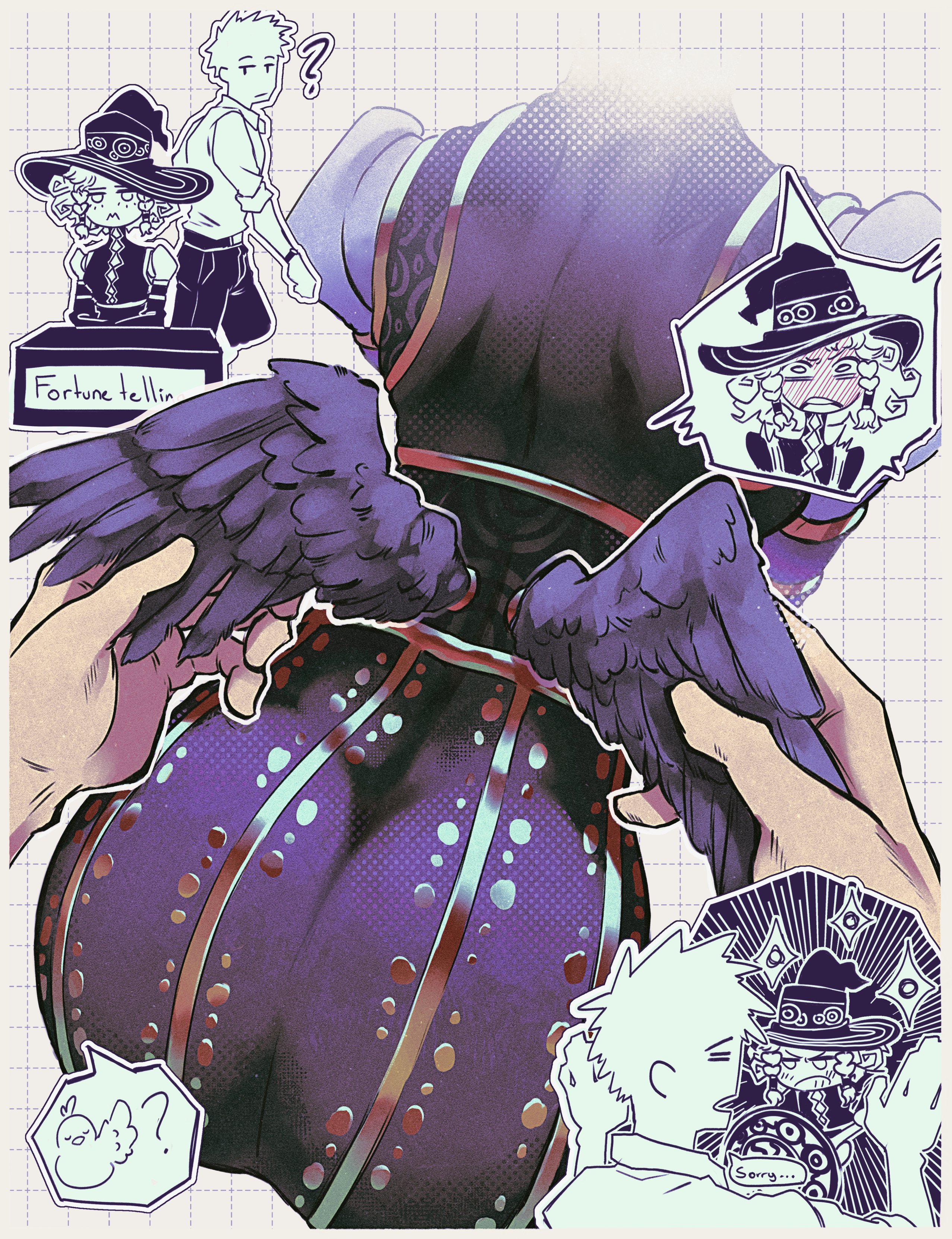 1girls, agrat bat mahlat (megami tensei), andrich galam, ass, ass in dress, ass visible through clothes, curious, female, flustered, hat, huge ass, shin megami tensei, shin megami tensei v, tagme, tight dress, wings, witch hat