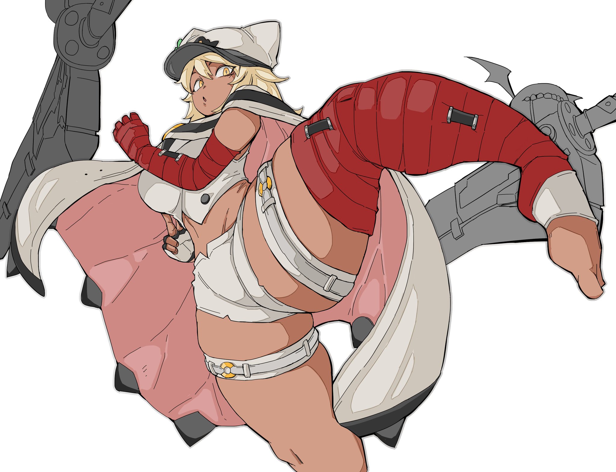 ass, ass visible through thighs, bamman, curvy, guilty gear, guilty gear strive, hips, ramlethal valentine, thick thighs, thighs, twitter username, wide hips