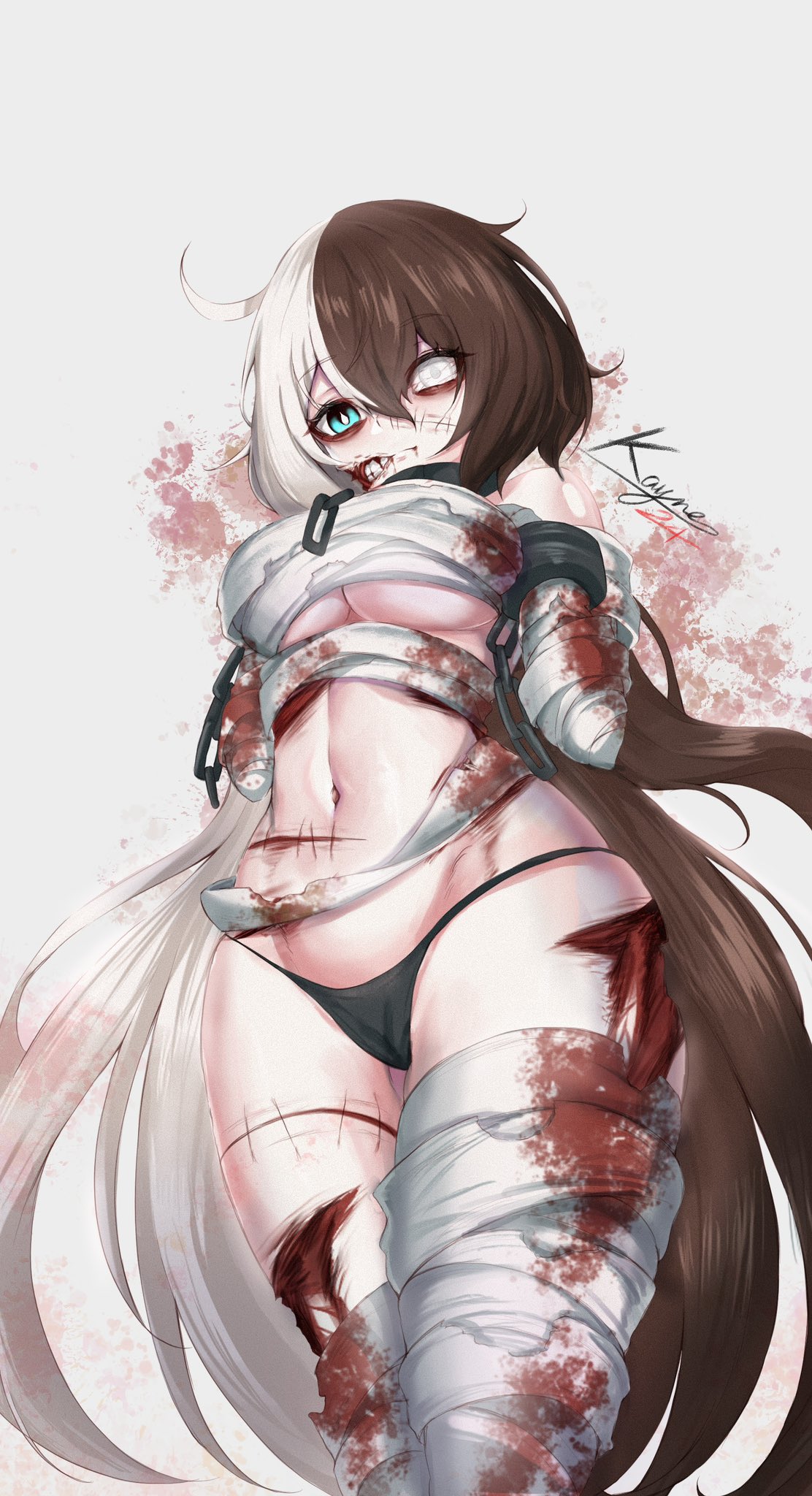 bandages highres lua mr.kayne odd_eyes odd_hair original zombie